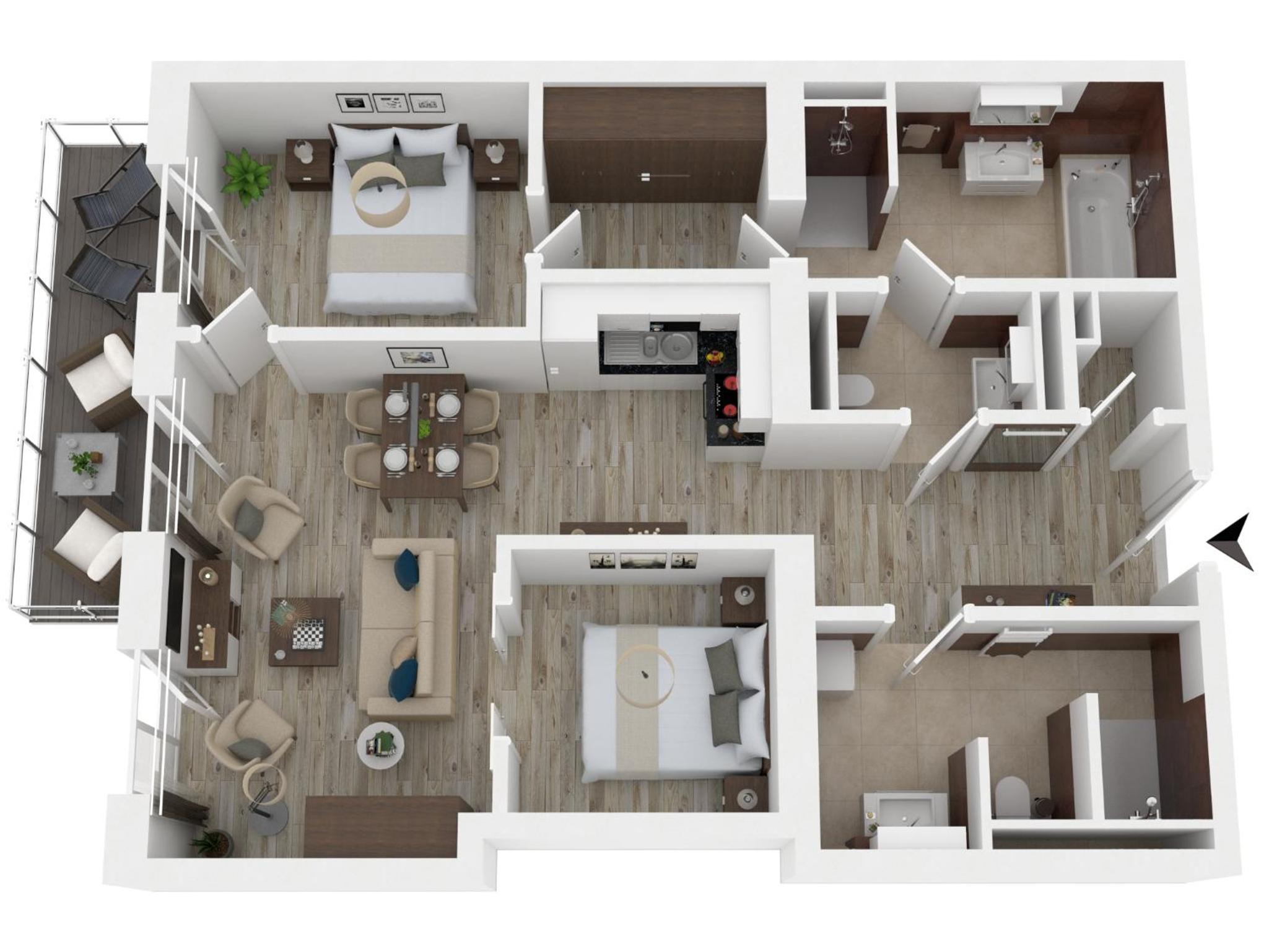 Wellenreiter - 5-Sterne Ferienwohnung mit Südbalkon und Boddenblick