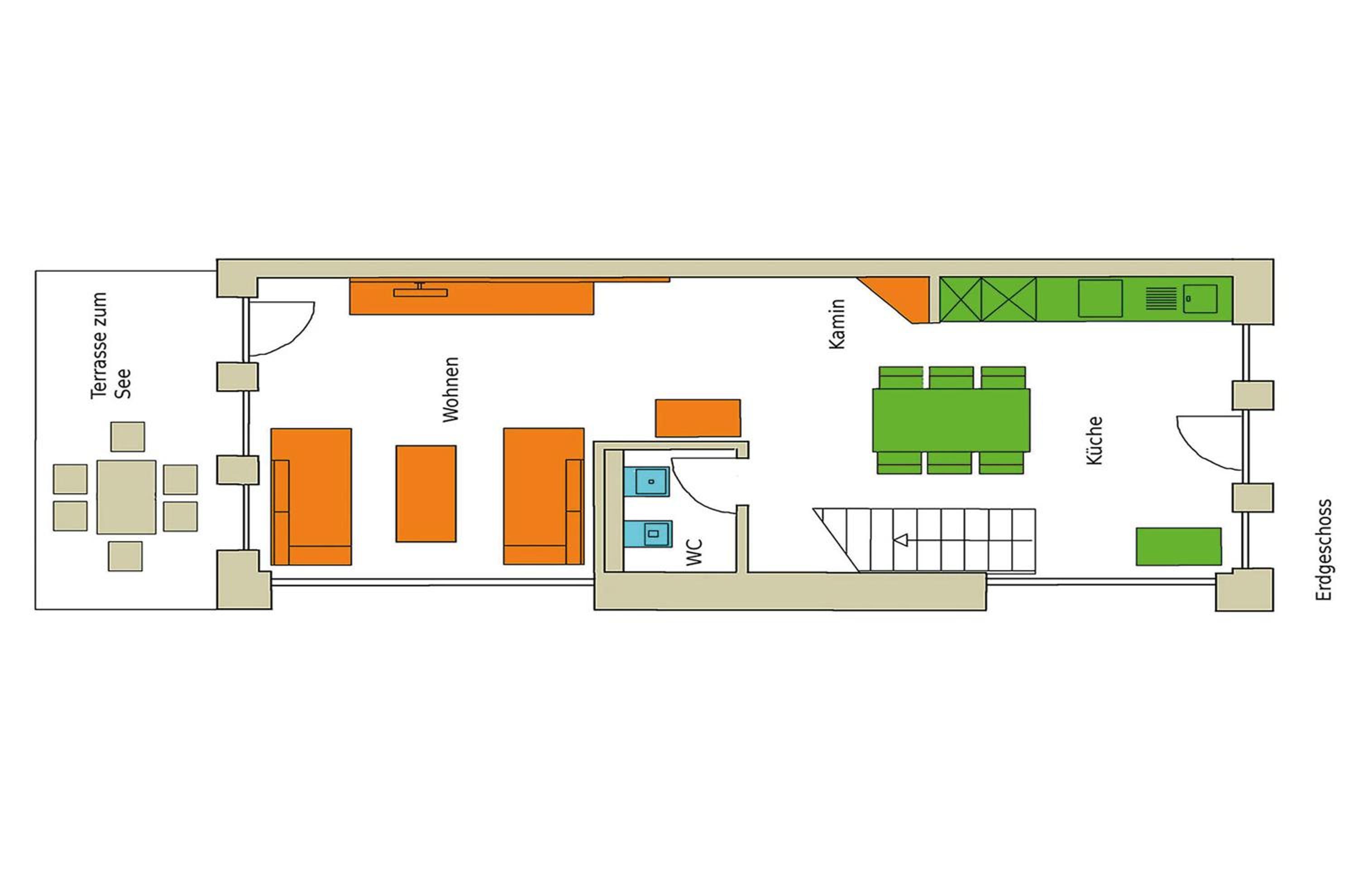 Schwan - Ferienwohnung am Loppiner See mit Terrasse und Sauna