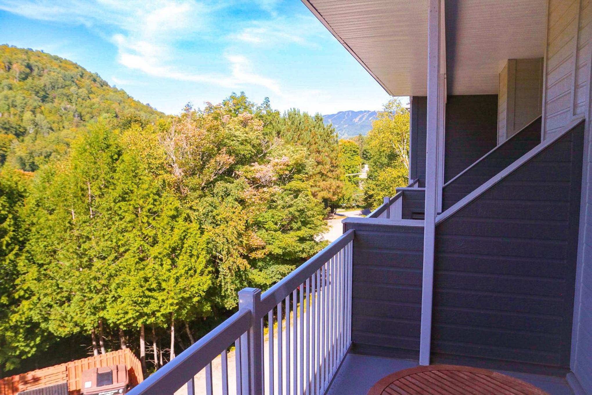 Condo moderne, escapade vacance, vue sur montagnes