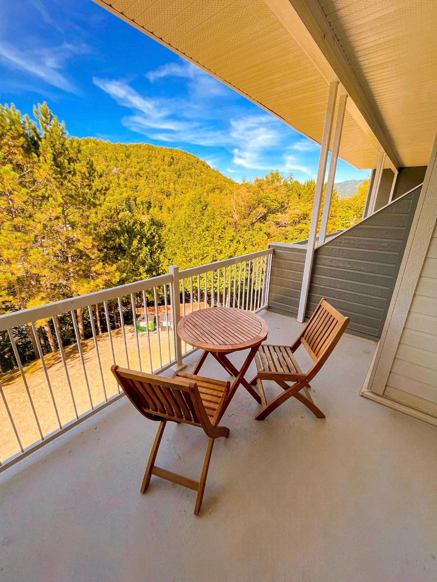 Condo moderne, escapade vacance, vue sur montagnes
