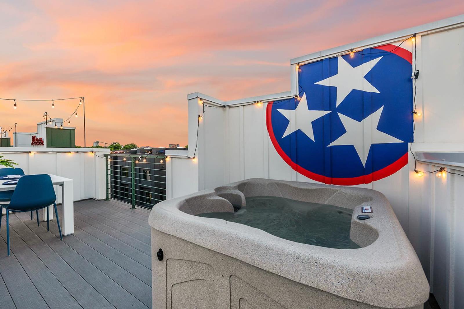 Photograph supplied for The Bluebell - Rooftop Lounge with Hot Tub
