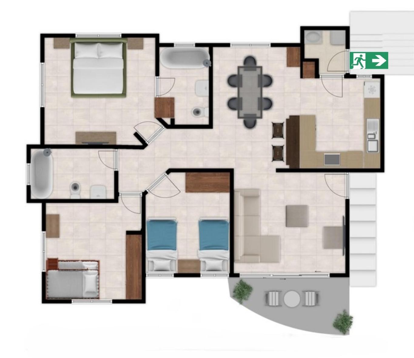 Three-Bedroom Apartment 1