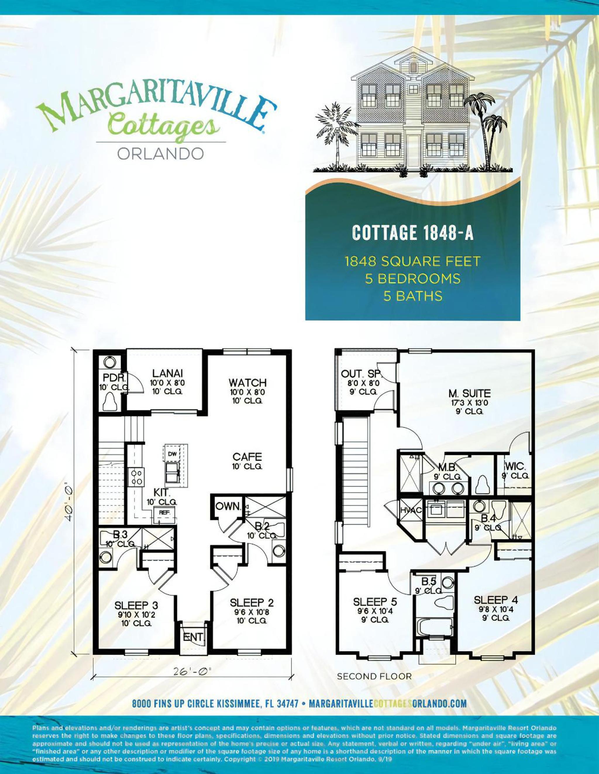 Blue Cascade Cottage Near Disney With Margaritaville Resort & Island H2O Access - 8064Ls