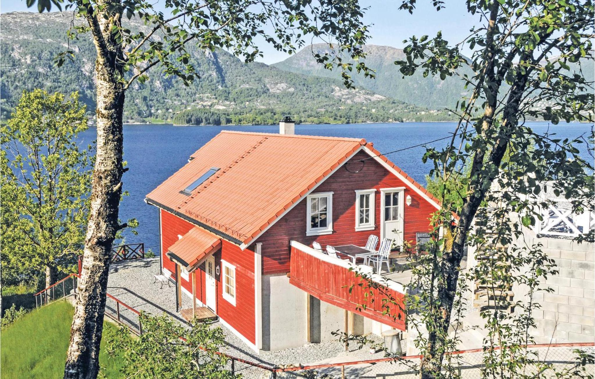 Beach Front Home In Vaksdal With House Sea View