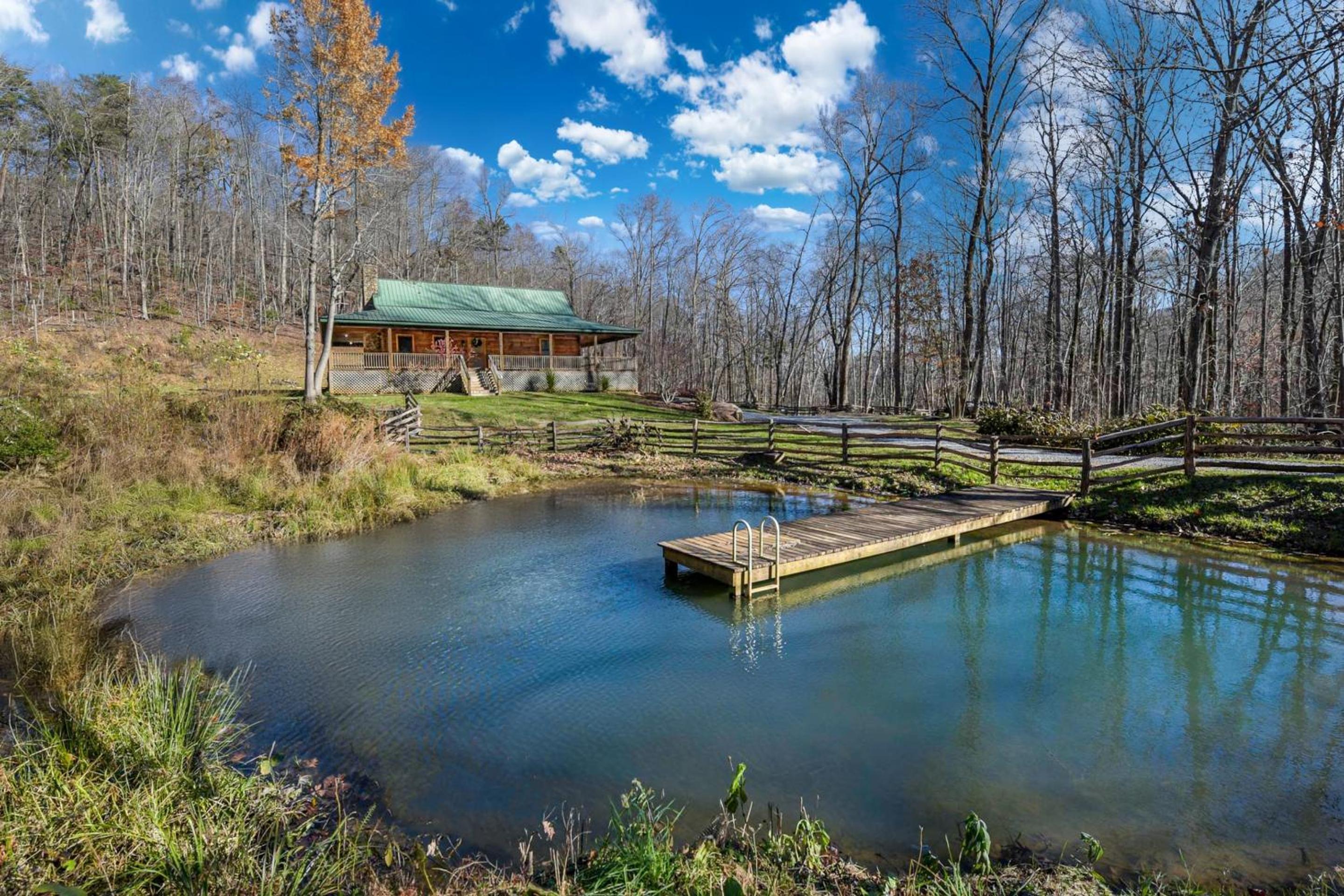 Charming Blue Ridge Cabin Private Pond and Waterfall Deer Haven by AvantStay
