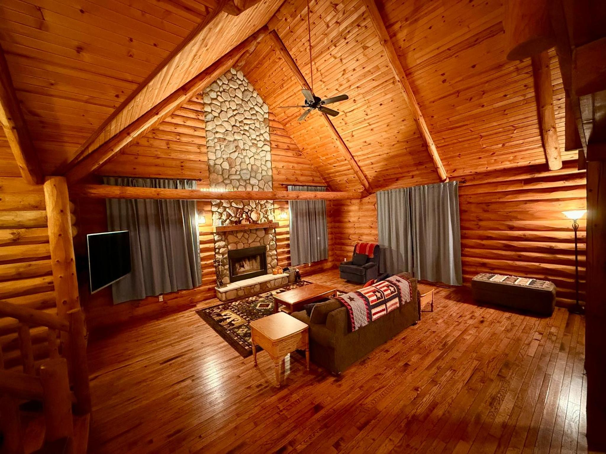 Serene Log Cabin Forest Retreat view 2