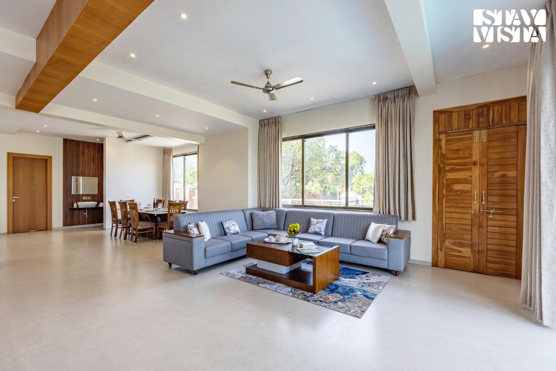 StayVista at Brick & Beam with Private Plunge Pool, Lawn, BBQ and Bonfire view 5