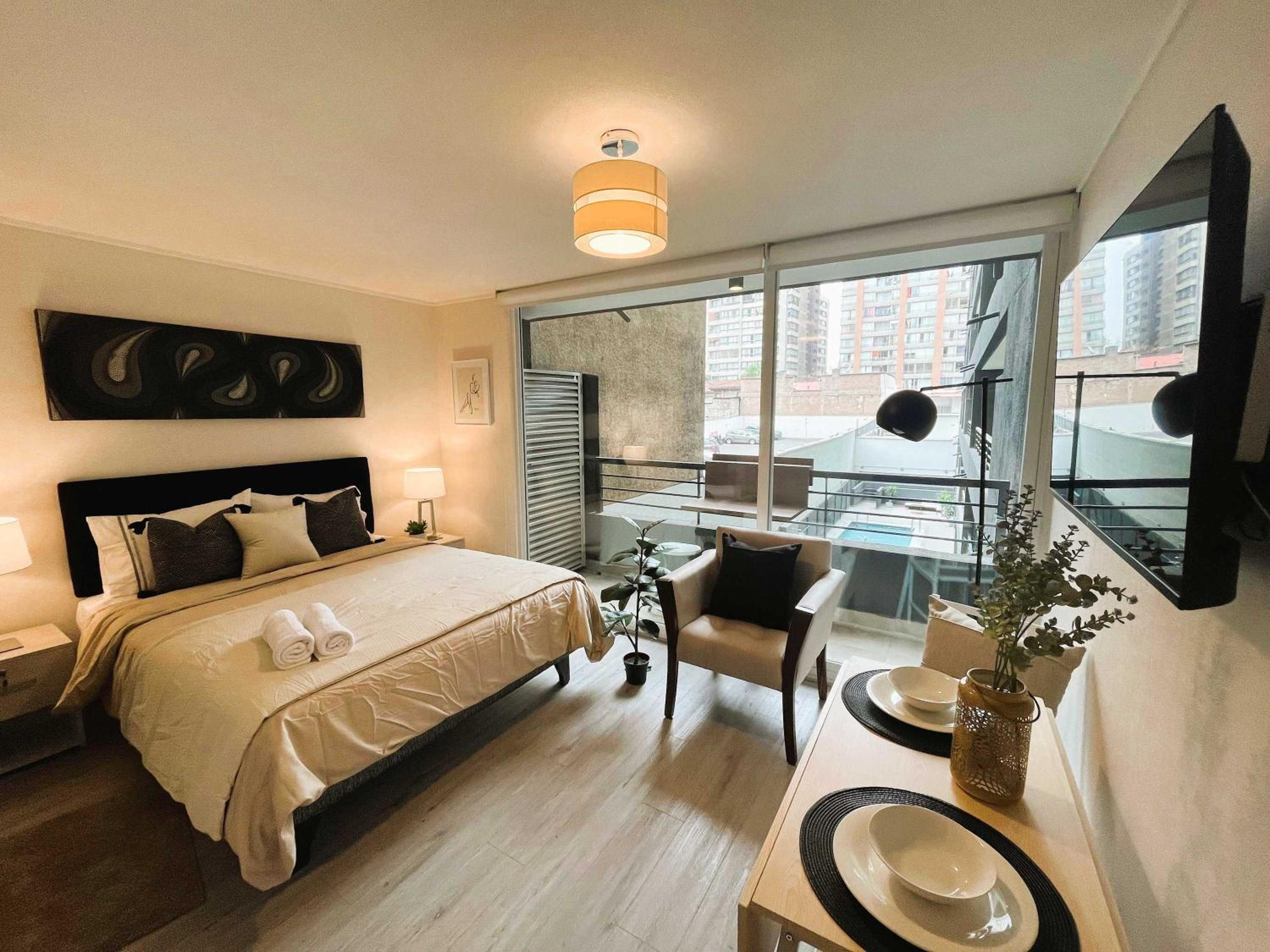 HOM I Luminoso y Acogedor Studio 2PAX en Santiago