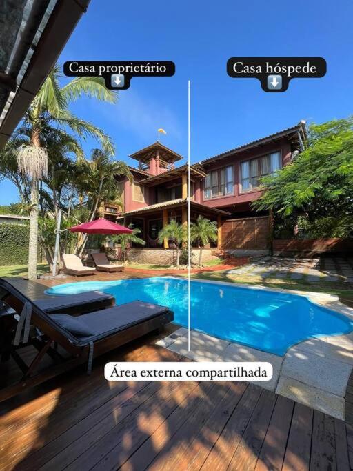 Casa hóspede privativa -Área piscina compartilhada