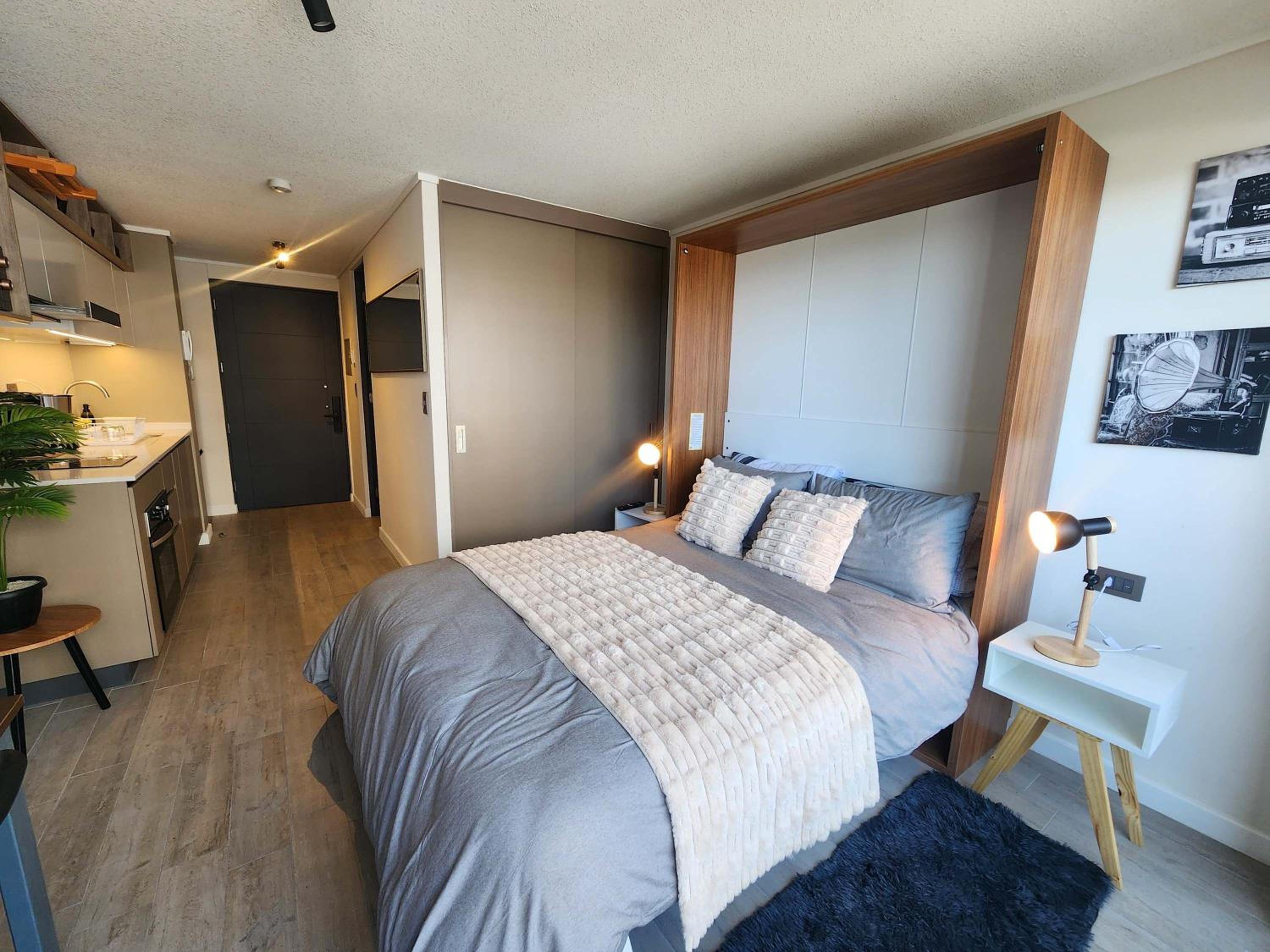 HOM I Luminoso Studio 2PAX con Terraza en Santiago