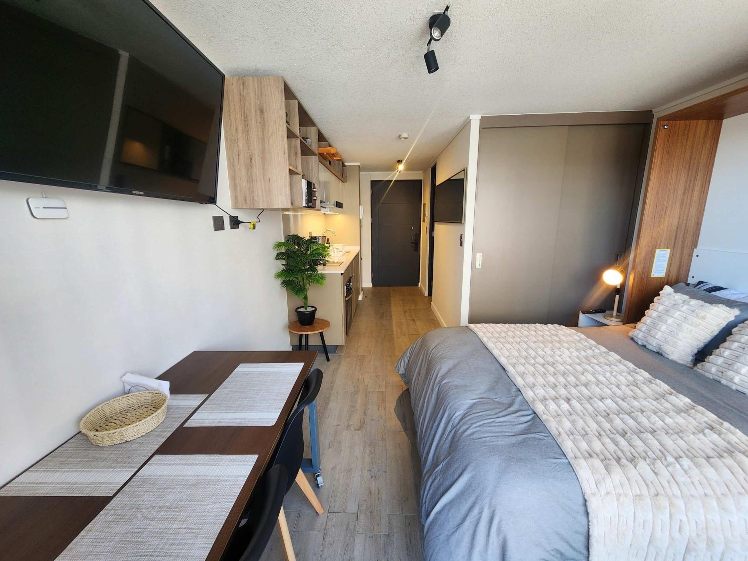 HOM I Luminoso Studio 2PAX con Terraza en Santiago