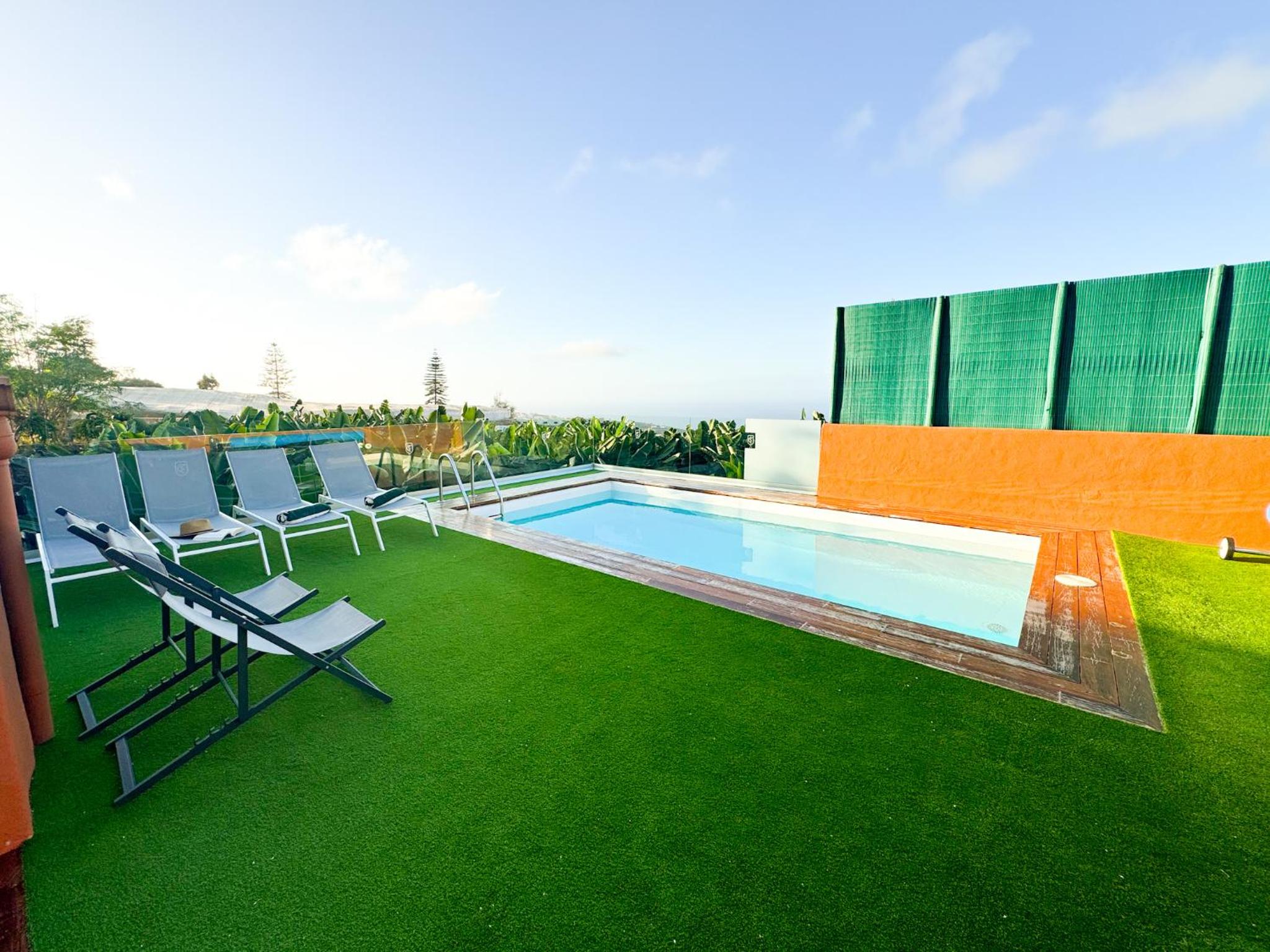 Sunset Banana Plantation House with sea views and private pool by CanaryScape
