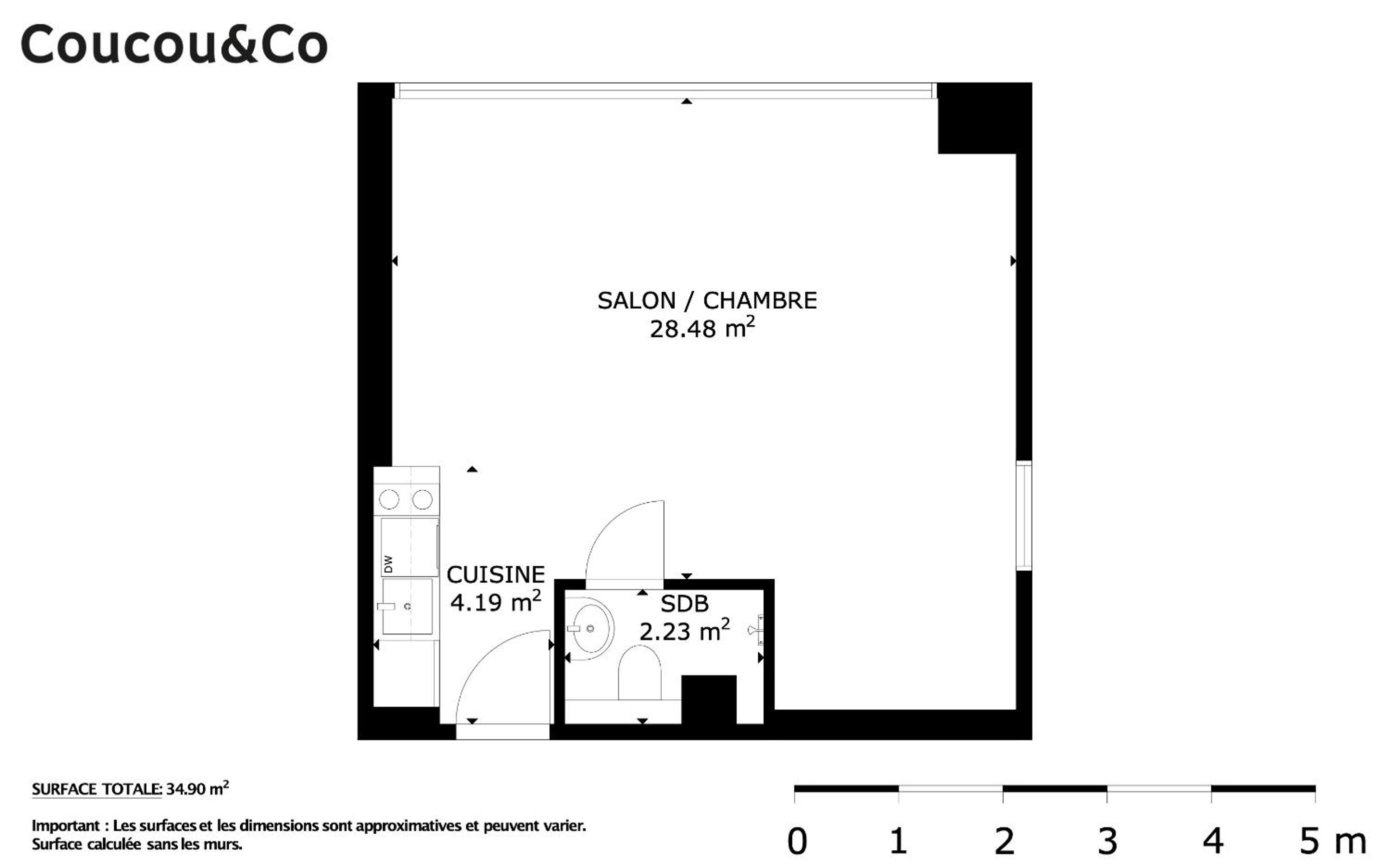 Bright studio in Champel