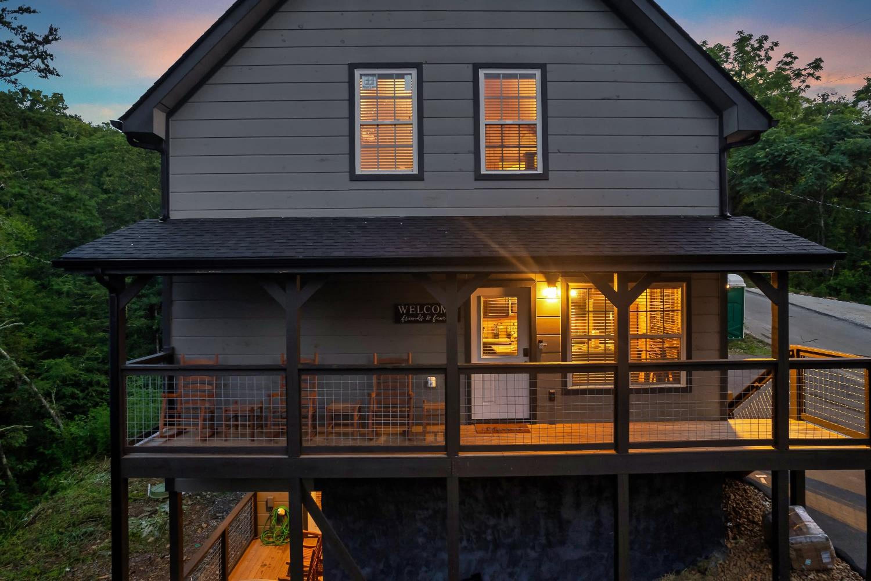 Smoky Mtn Cabin New Deck Bunks Hot Tub Game Room view 4