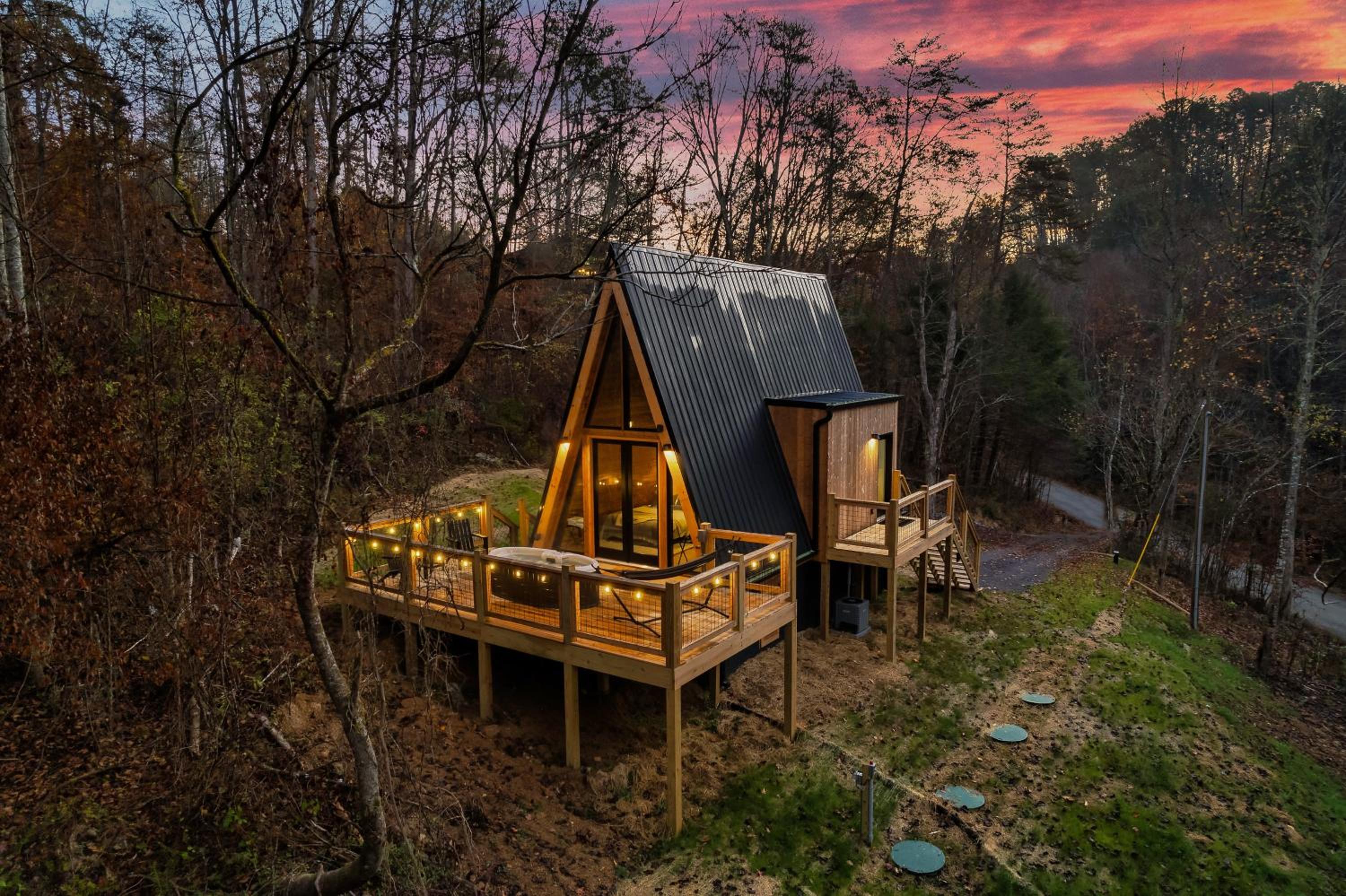 An Escape to the Forest, A Smoky Mountain A-Frame Cabin, Couple's Romantic Get-away! view 5