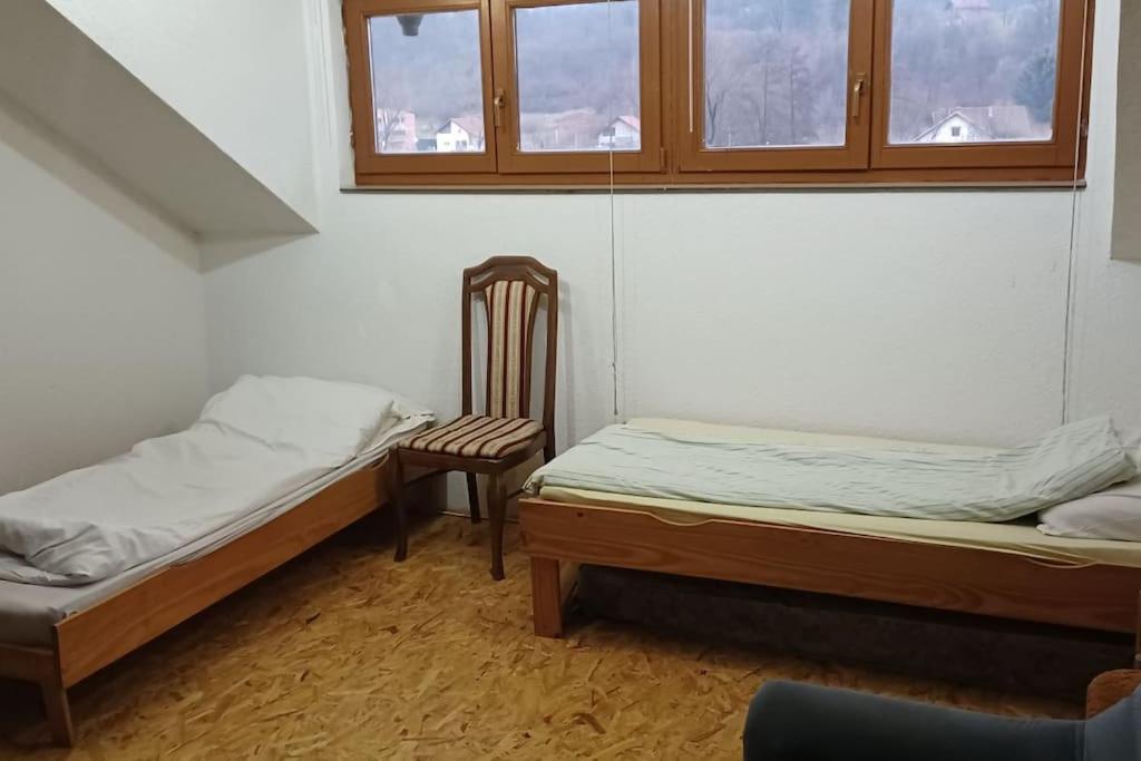 Two separate apartments on the first floor and the attic