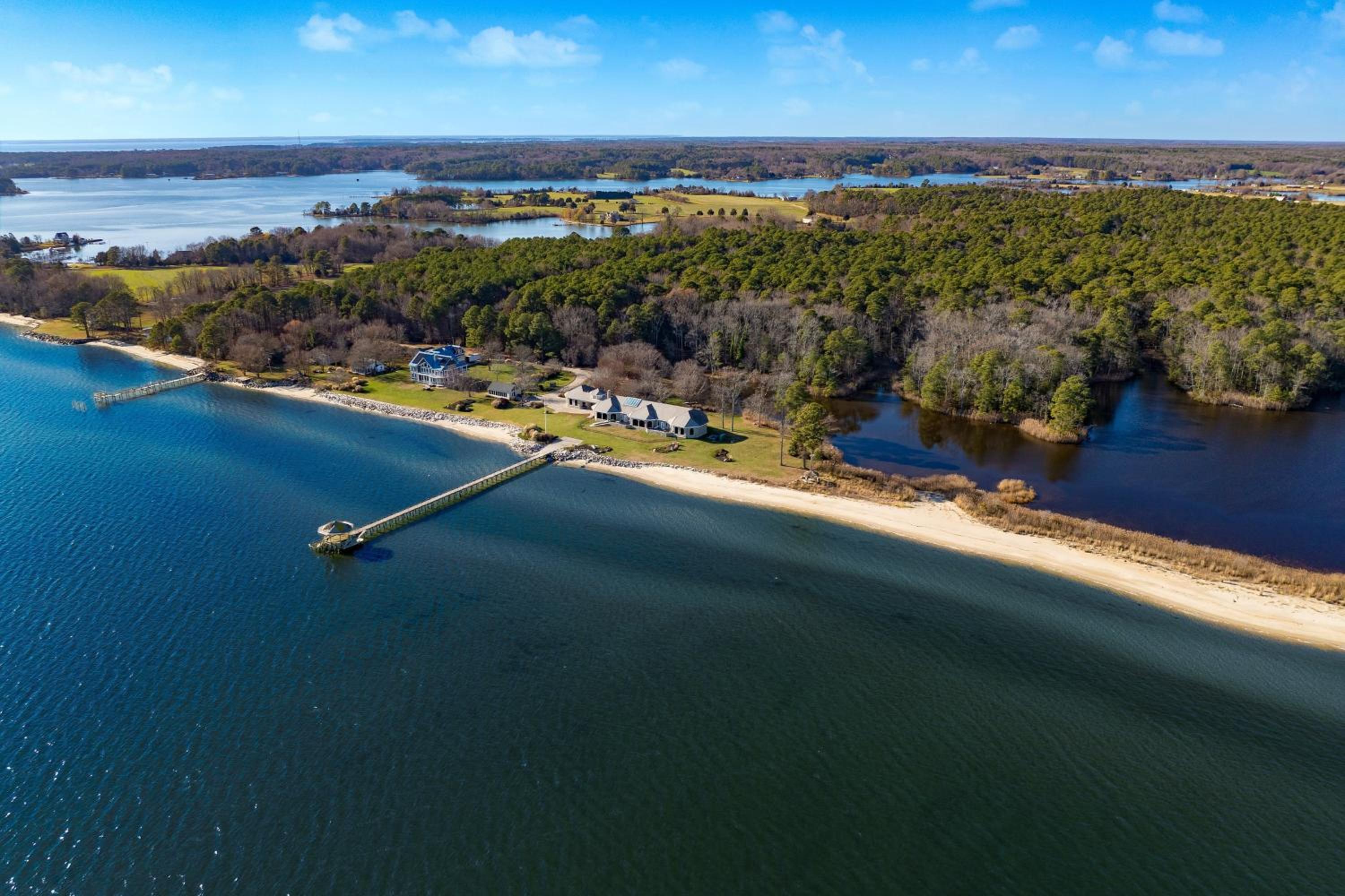 Bay Estate Luxe Waterfront Home w Private Pier MainGuest House Bay Views
