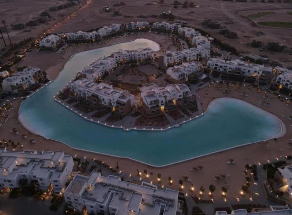 Modern chalet at el gouna Swan Lake compound with Swimable lagoon view