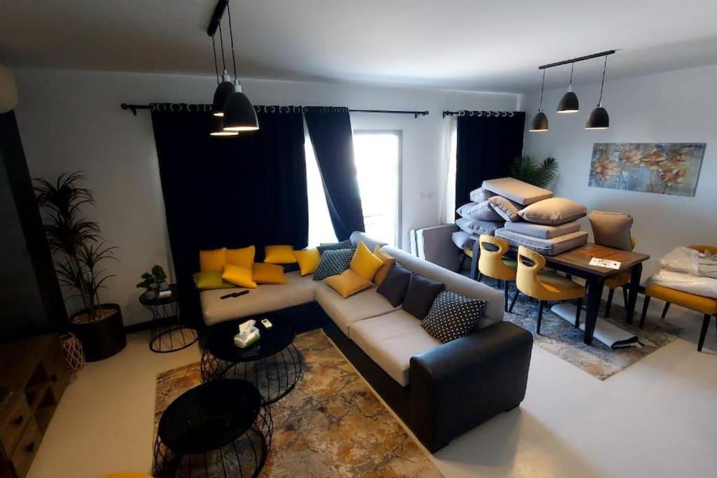 Modern chalet at el gouna Swan Lake compound with Swimable lagoon view