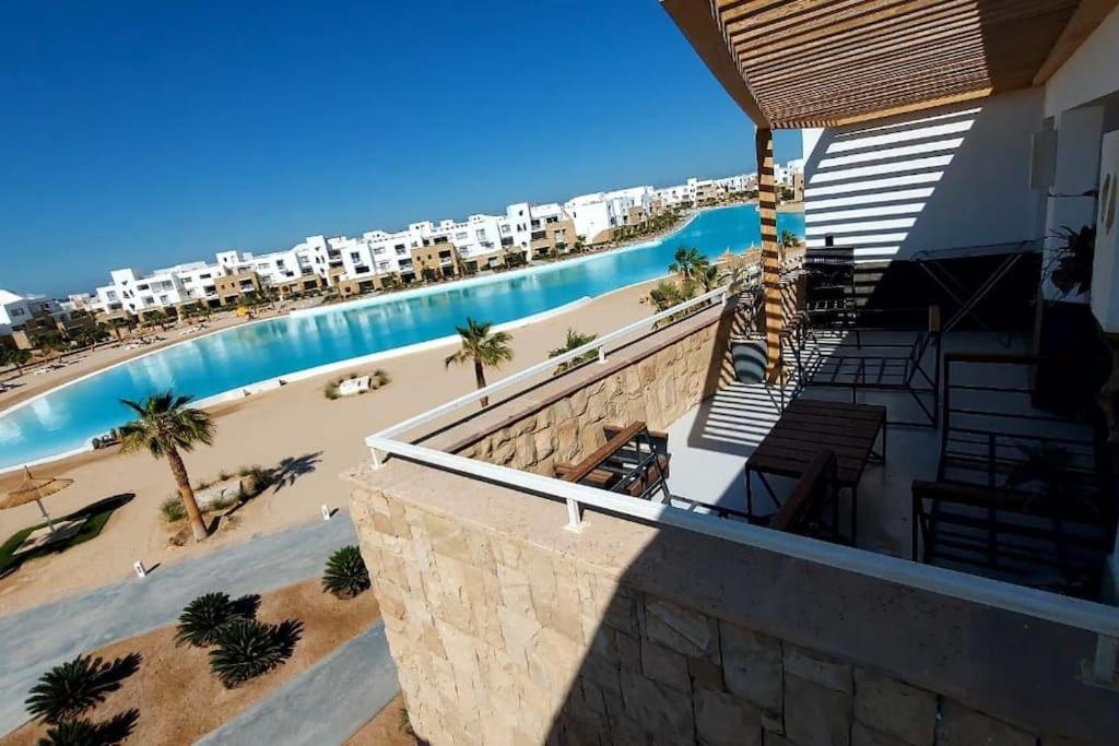 Modern chalet at el gouna Swan Lake compound with Swimable lagoon view