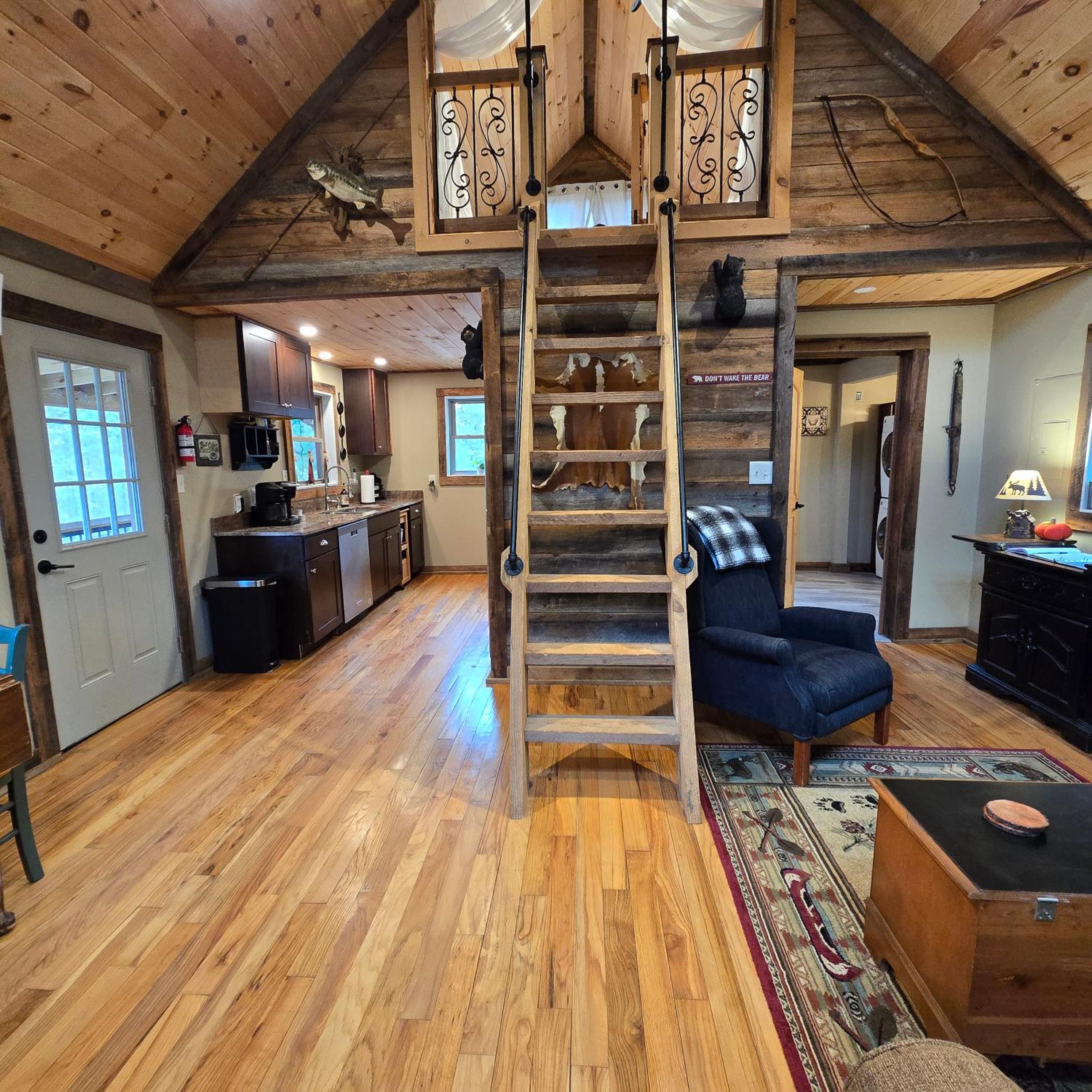 Couples Getaway Cabin with a Loft Bed - Firepit - Creek Access view 3