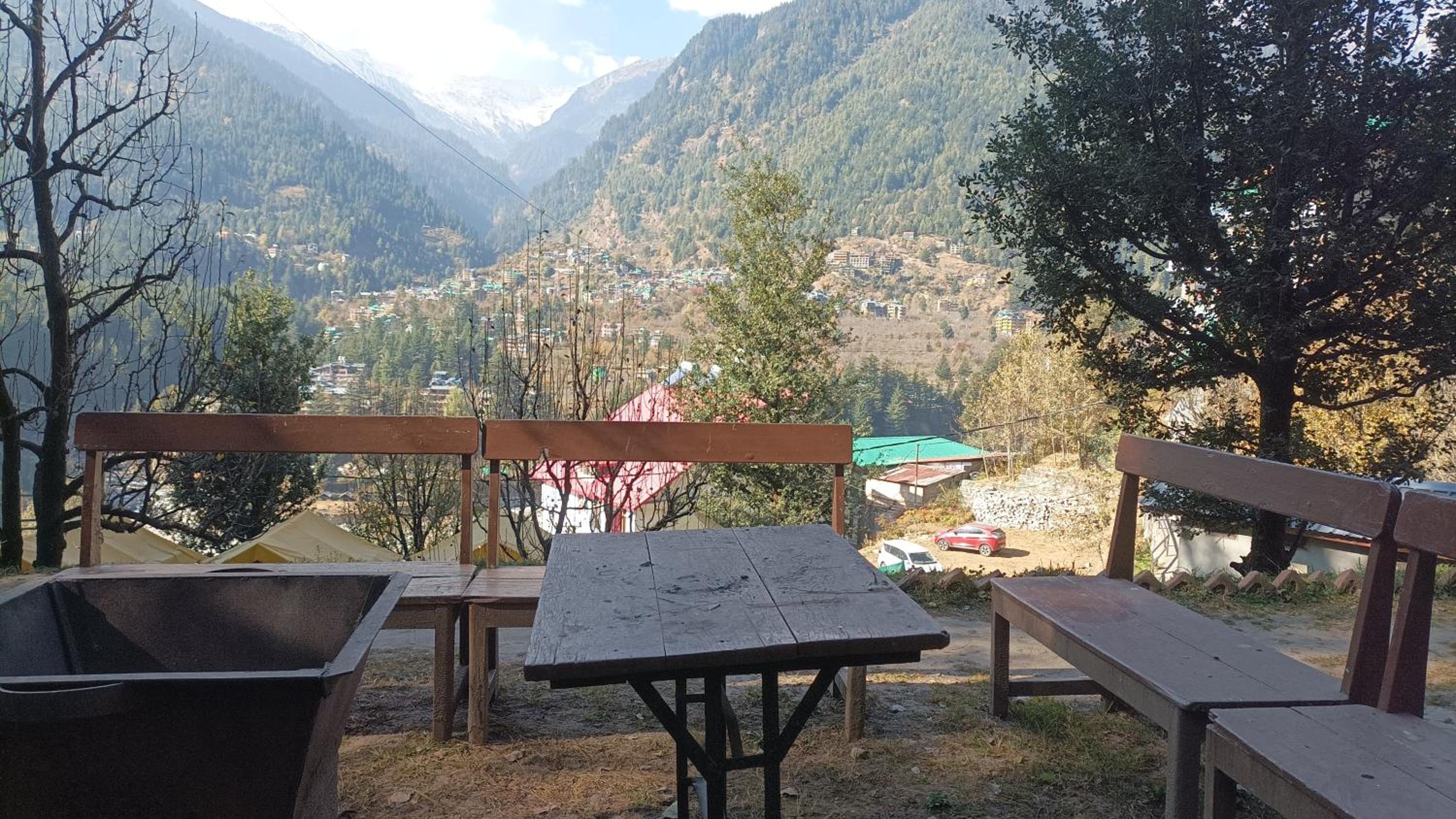 Top hill Manali camping view 4