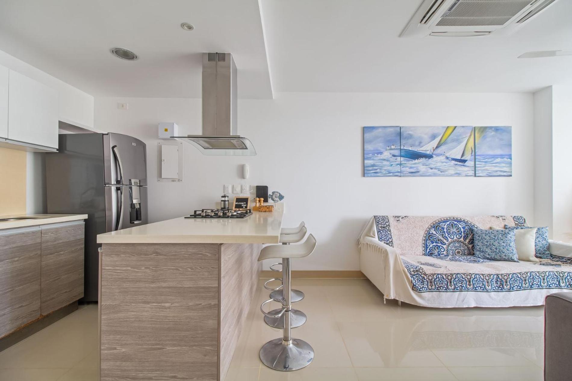 Descanso y playa, cómodo apartamento en Kuali, Santa Marta