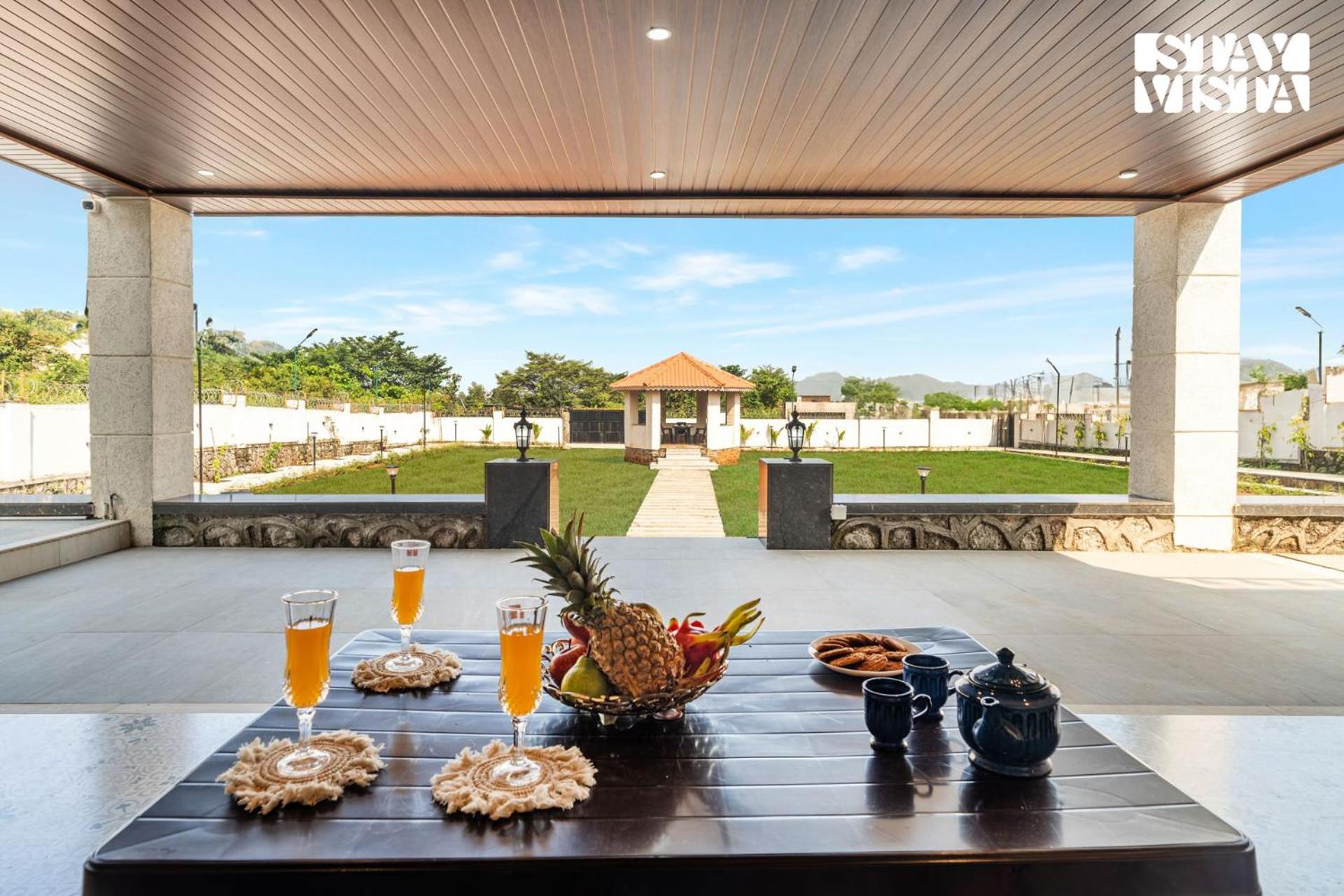 StayVista at Sunshine & Soul with Infinity Pool, Lawn, BBQ view 3
