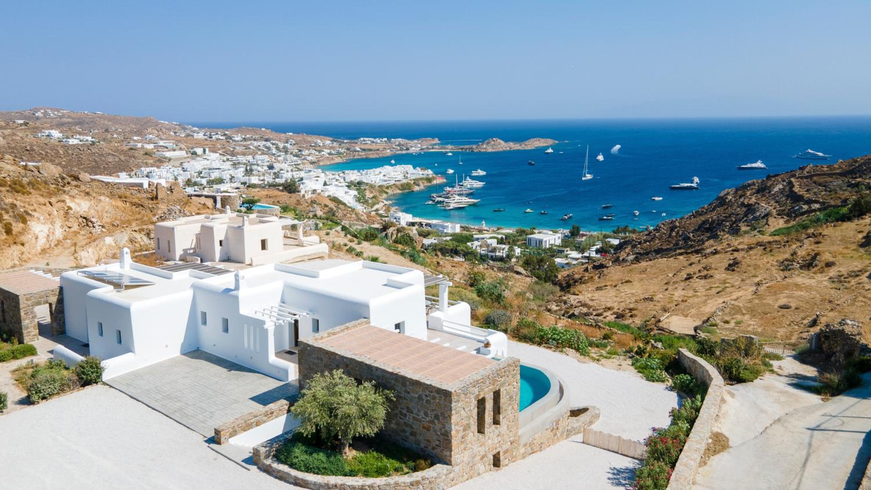 Villa Camelia 1 - Psarou View - Private pool and Jacuzzi view 5