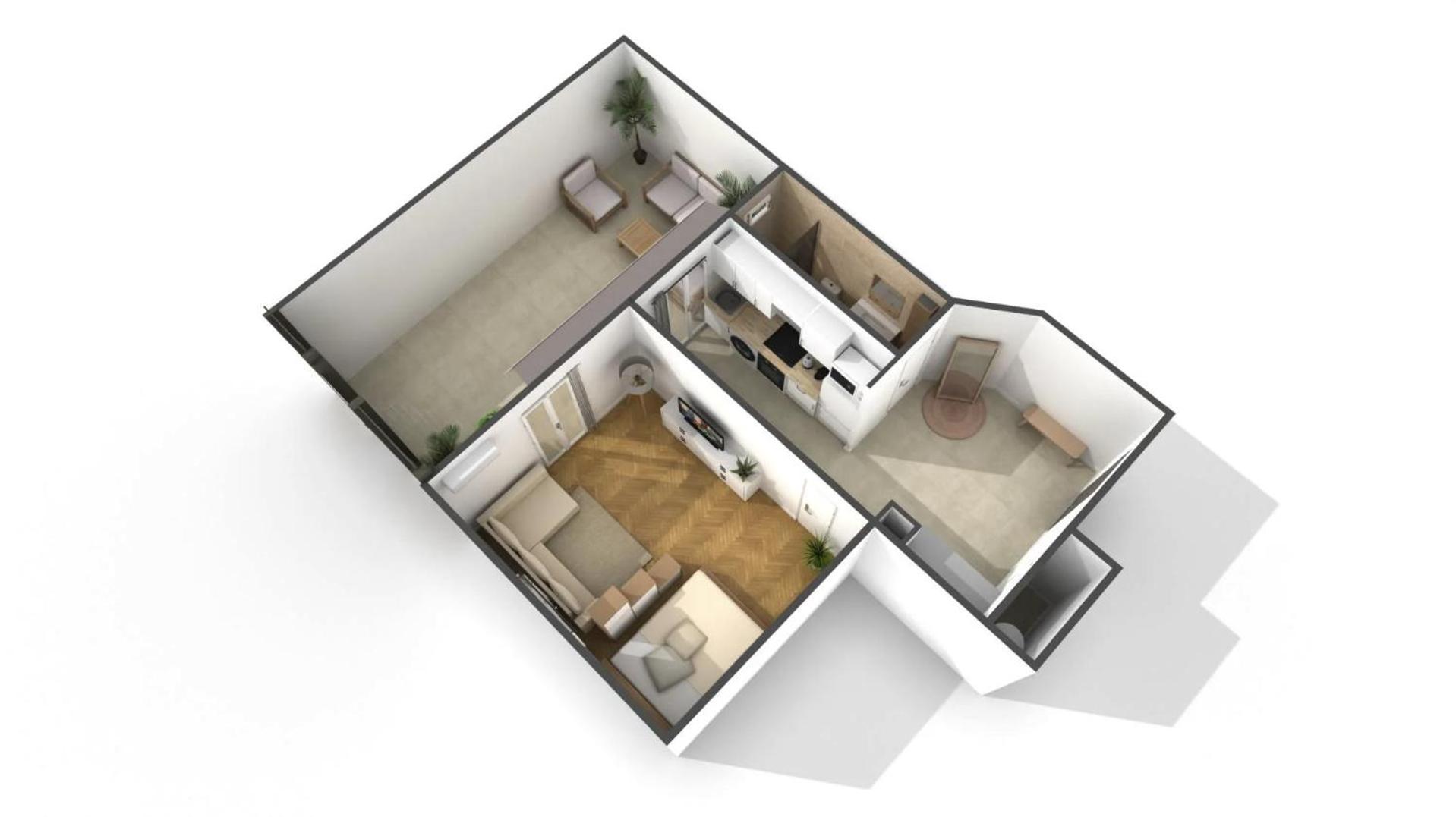 Central Studio - Bright & Modern - Private Terrace - AirCon - Near Train & Beach