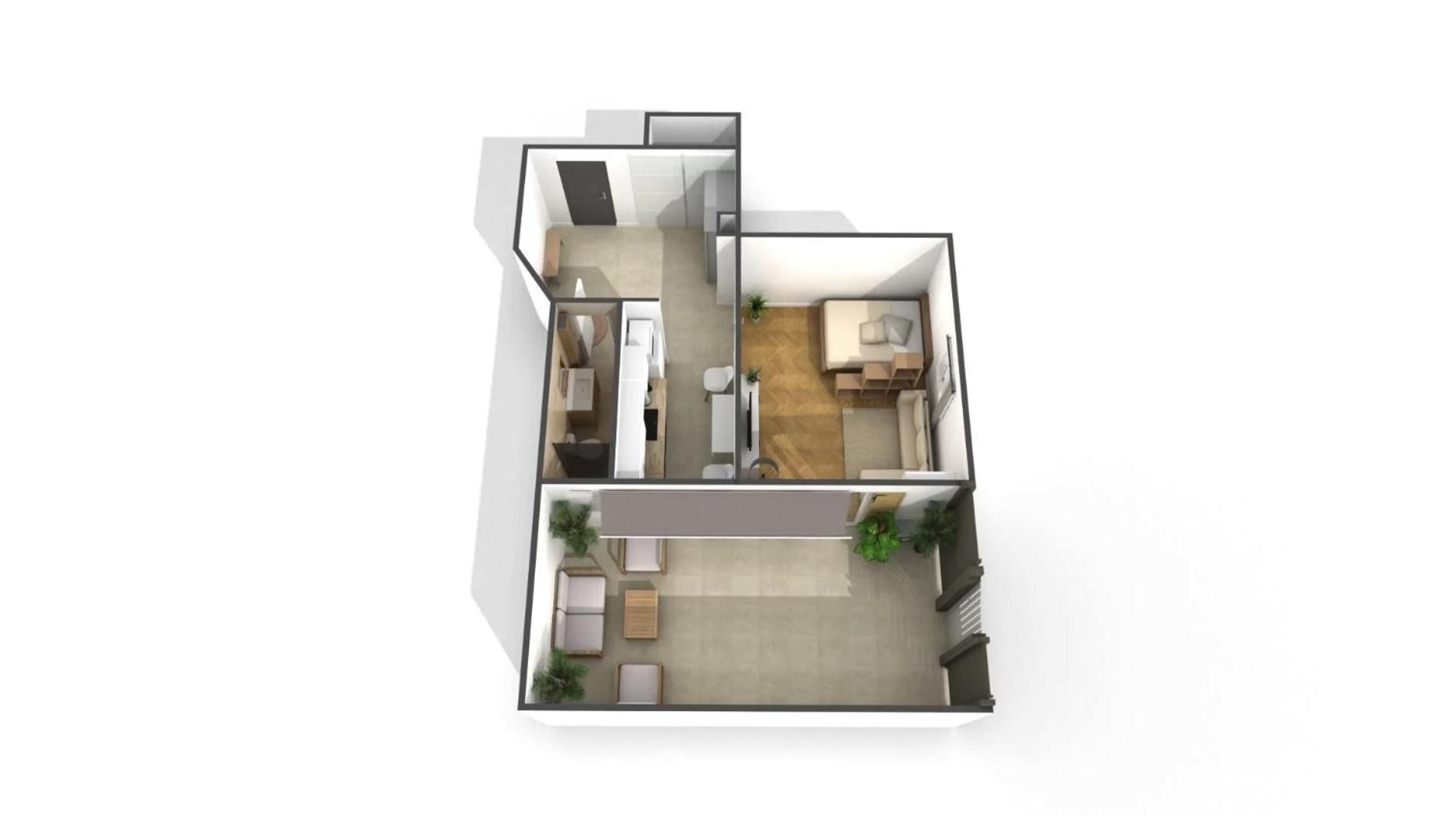 Central Studio - Bright & Modern - Private Terrace - AirCon - Near Train & Beach