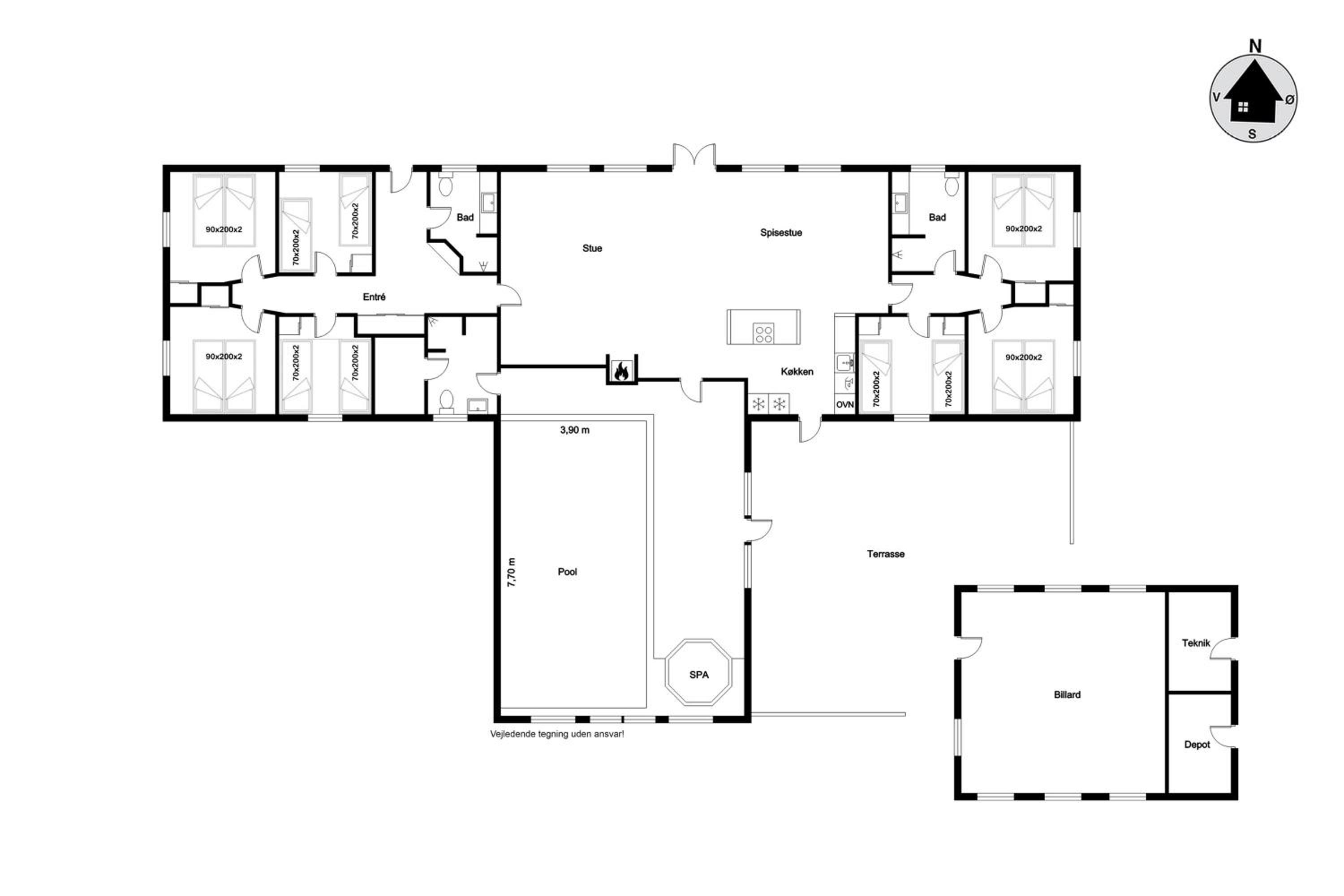 Large Holiday Home For 20 People With Large Pool, Hot Tub For 7 People And Activity Room