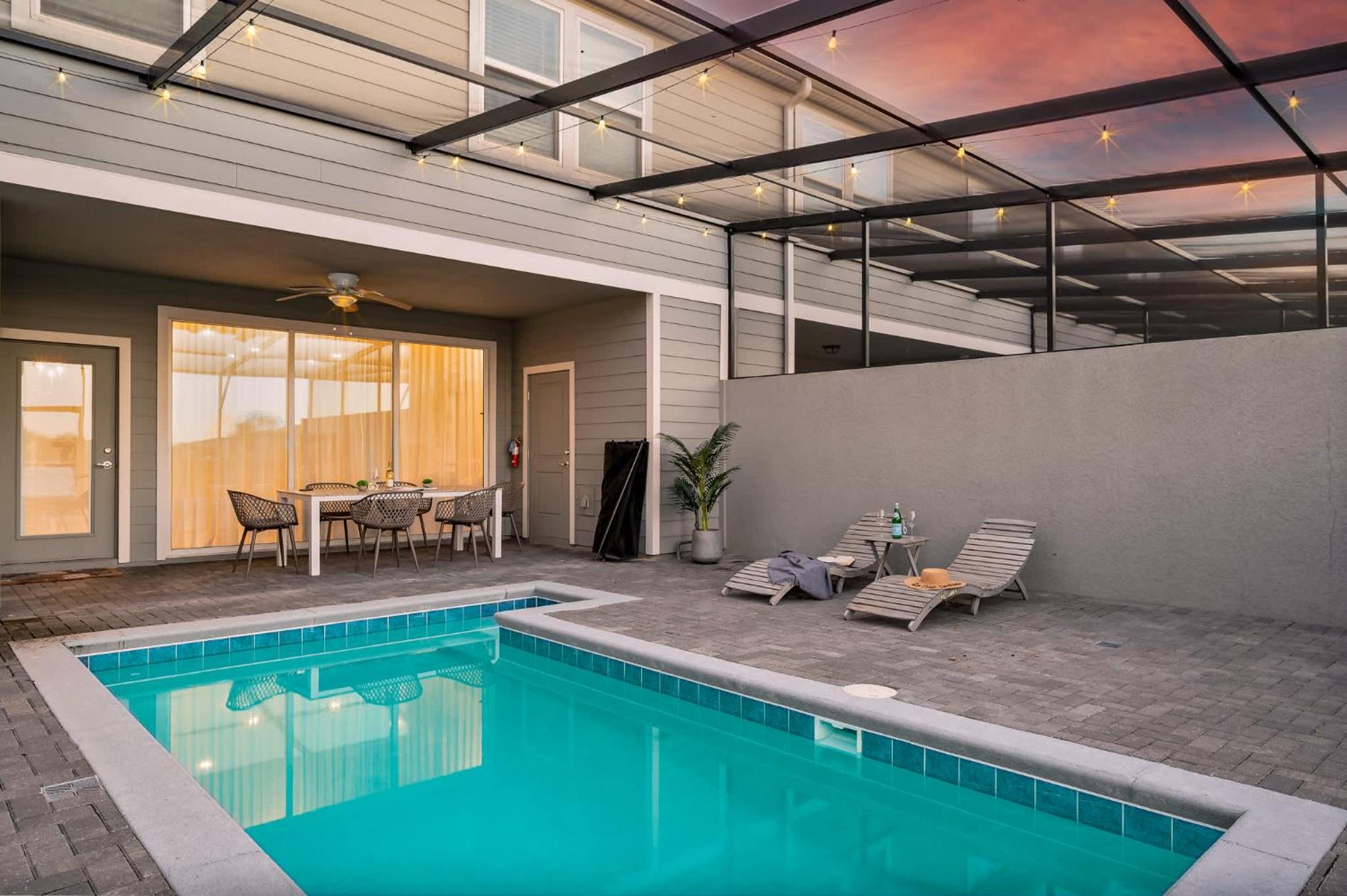Heated Pool Lazy River Themed BR Grill