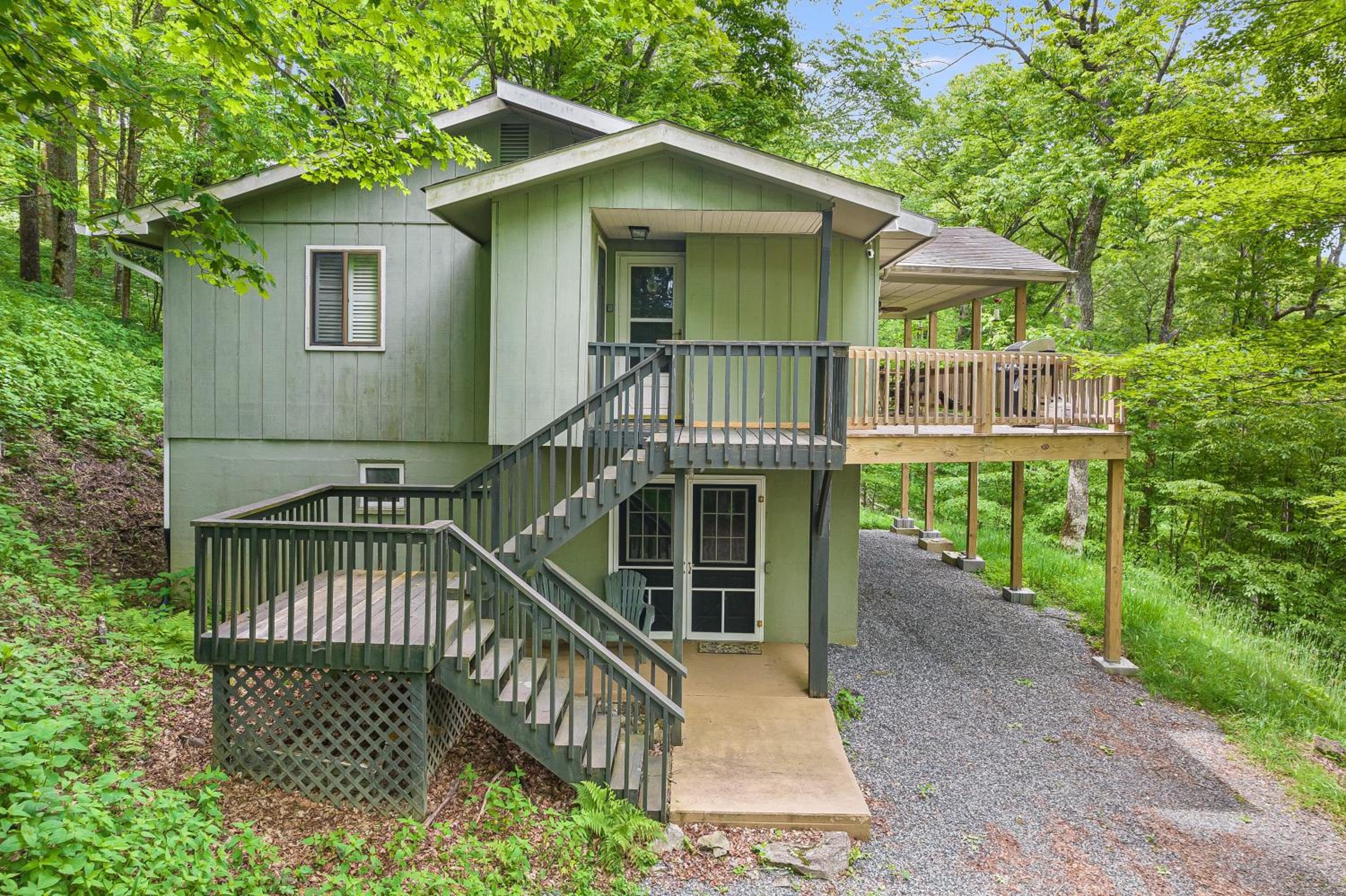 Deck w Forest Views Ping Pong Blue Ridge Mtn Escape Ash Vale by AvantStay