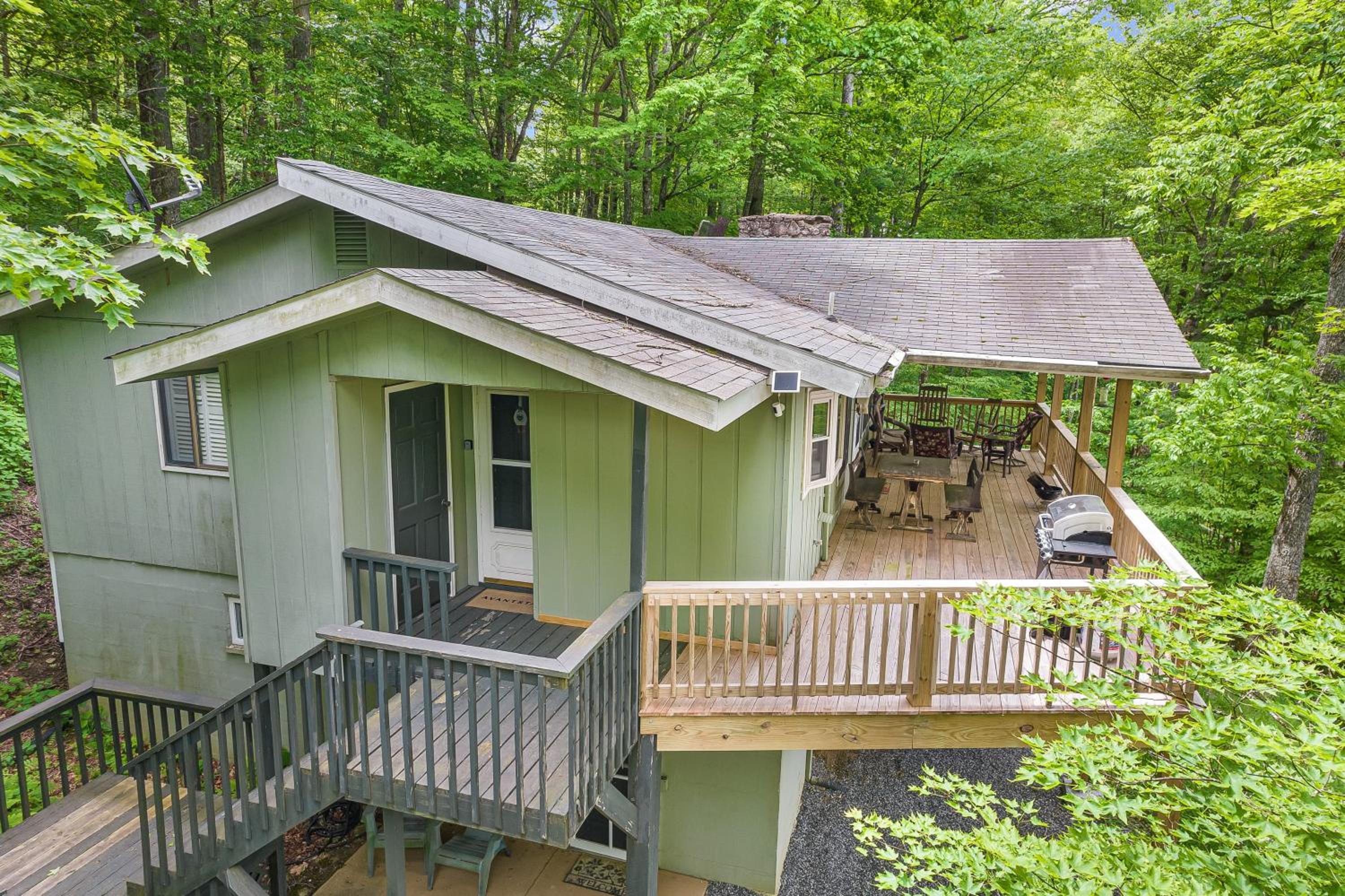 Deck w Forest Views Ping Pong Blue Ridge Mtn Escape Ash Vale by AvantStay