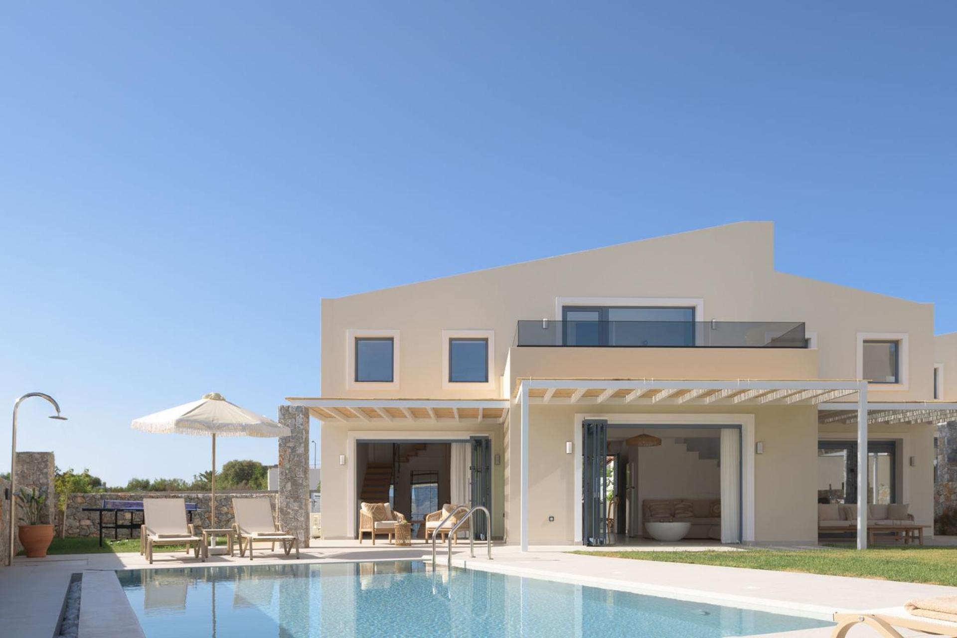 Pelagia's Loft Villas Haroupi & Rodi with Private Heated Pools, 5 Min Walking Distance to the Beach