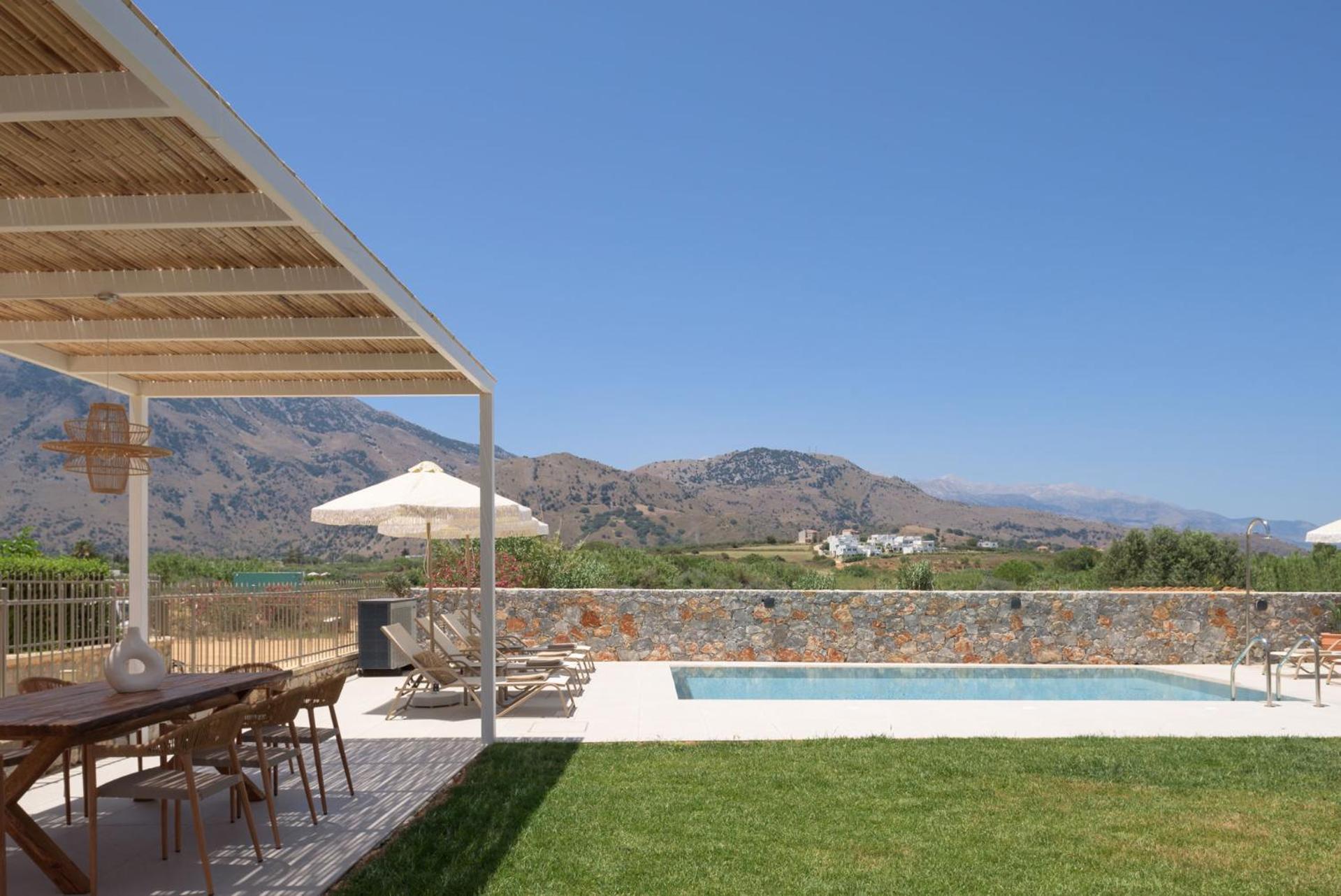 Pelagia's Loft Villas Haroupi & Rodi with Private Heated Pools, 5 Min Walking Distance to the Beach