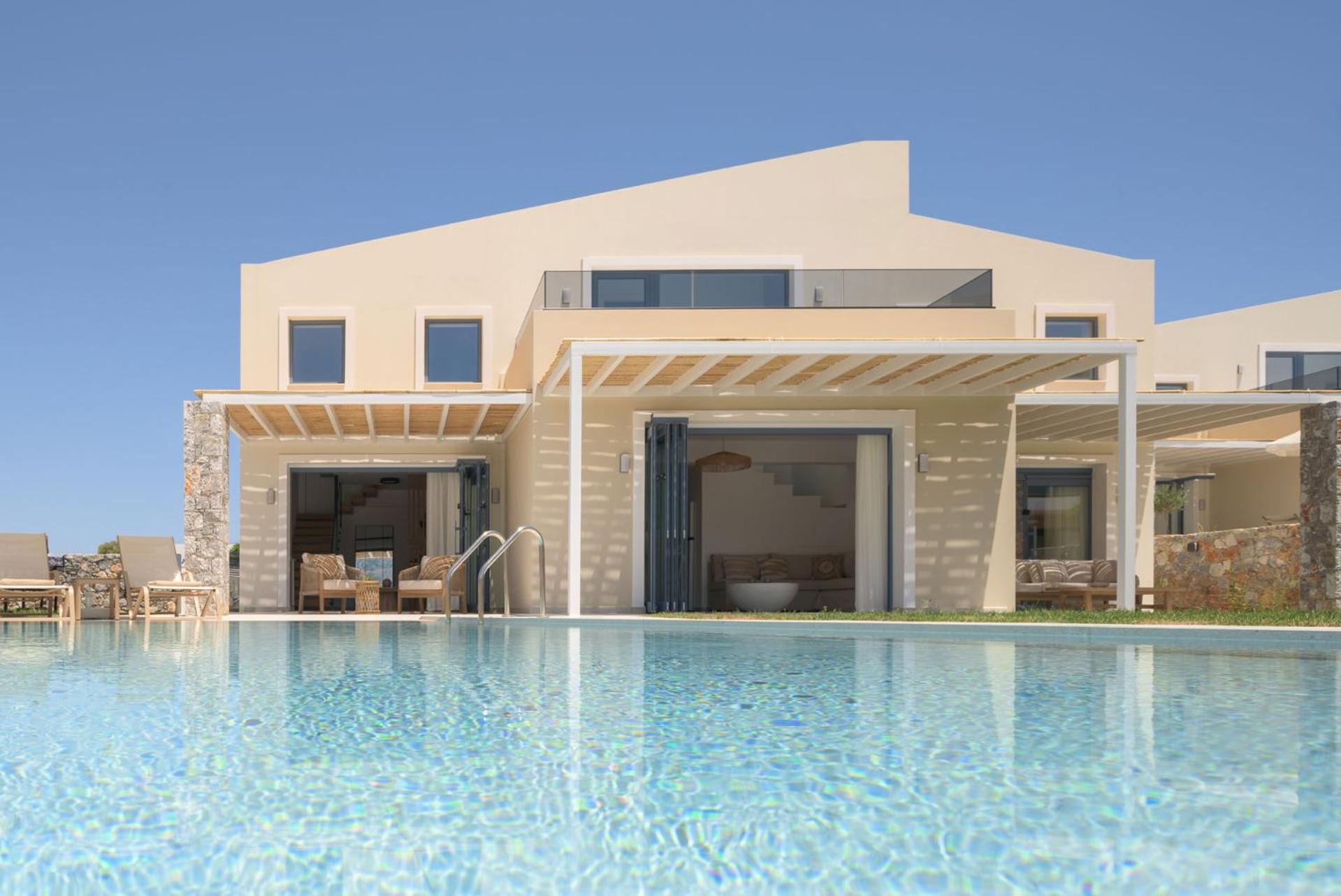 Pelagia's Loft Villas Haroupi & Rodi with Private Heated Pools, 5 Min Walking Distance to the Beach