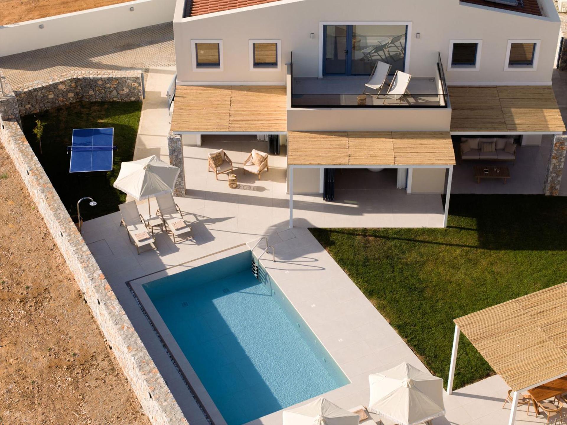 Pelagia's Loft Villas Haroupi & Rodi with Private Heated Pools, 5 Min Walking Distance to the Beach