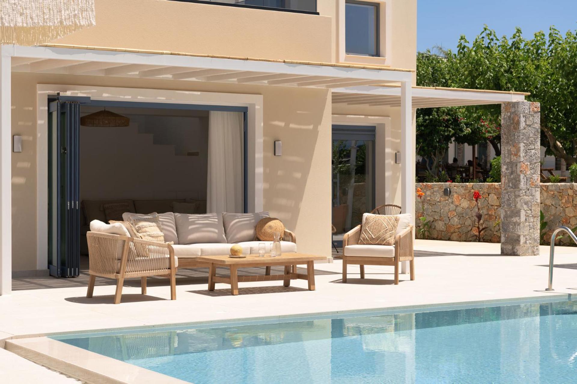 Pelagia's Loft Villas Haroupi & Rodi with Private Heated Pools, 5 Min Walking Distance to the Beach