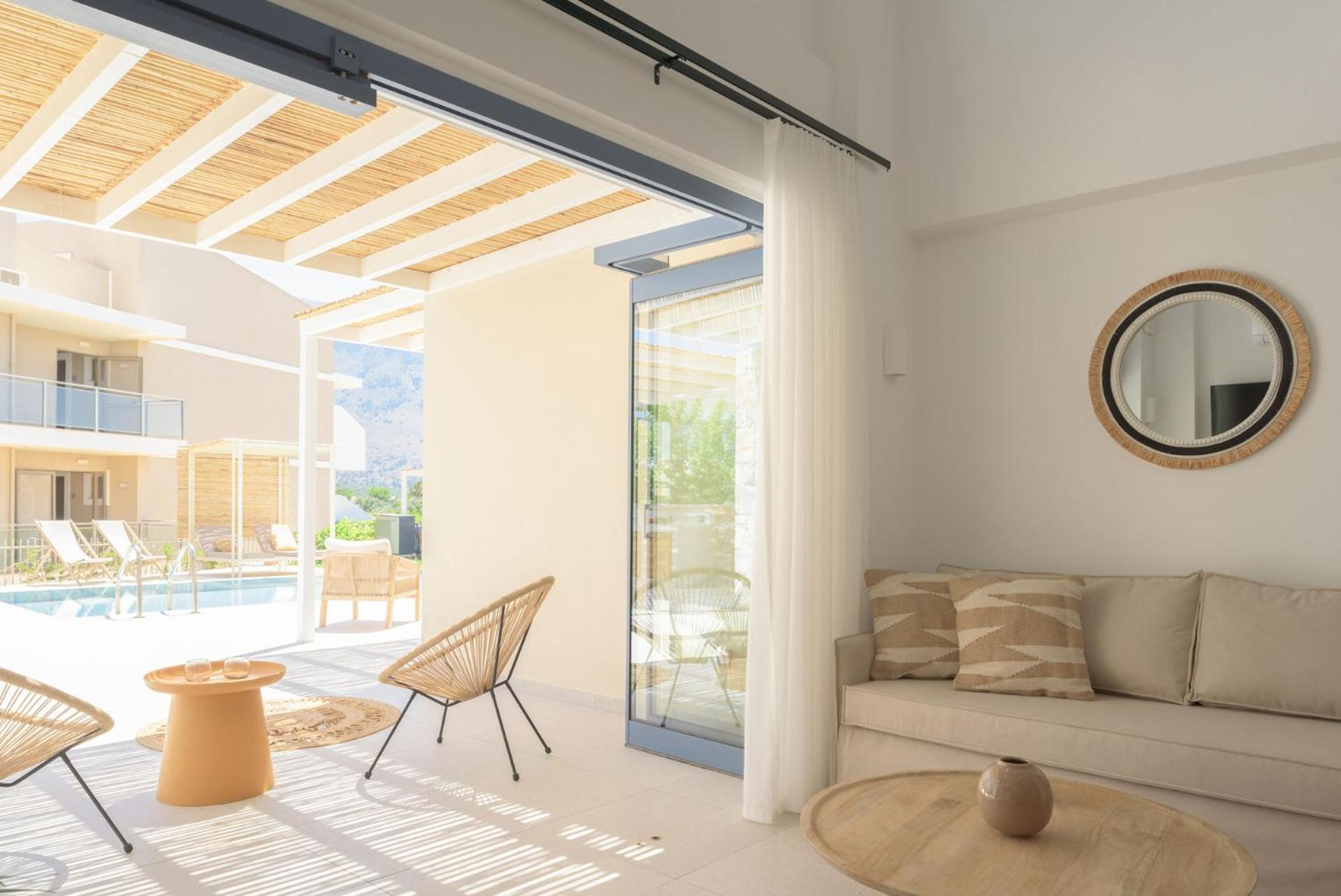 Pelagia's Loft Villas Haroupi & Rodi with Private Heated Pools, 5 Min Walking Distance to the Beach