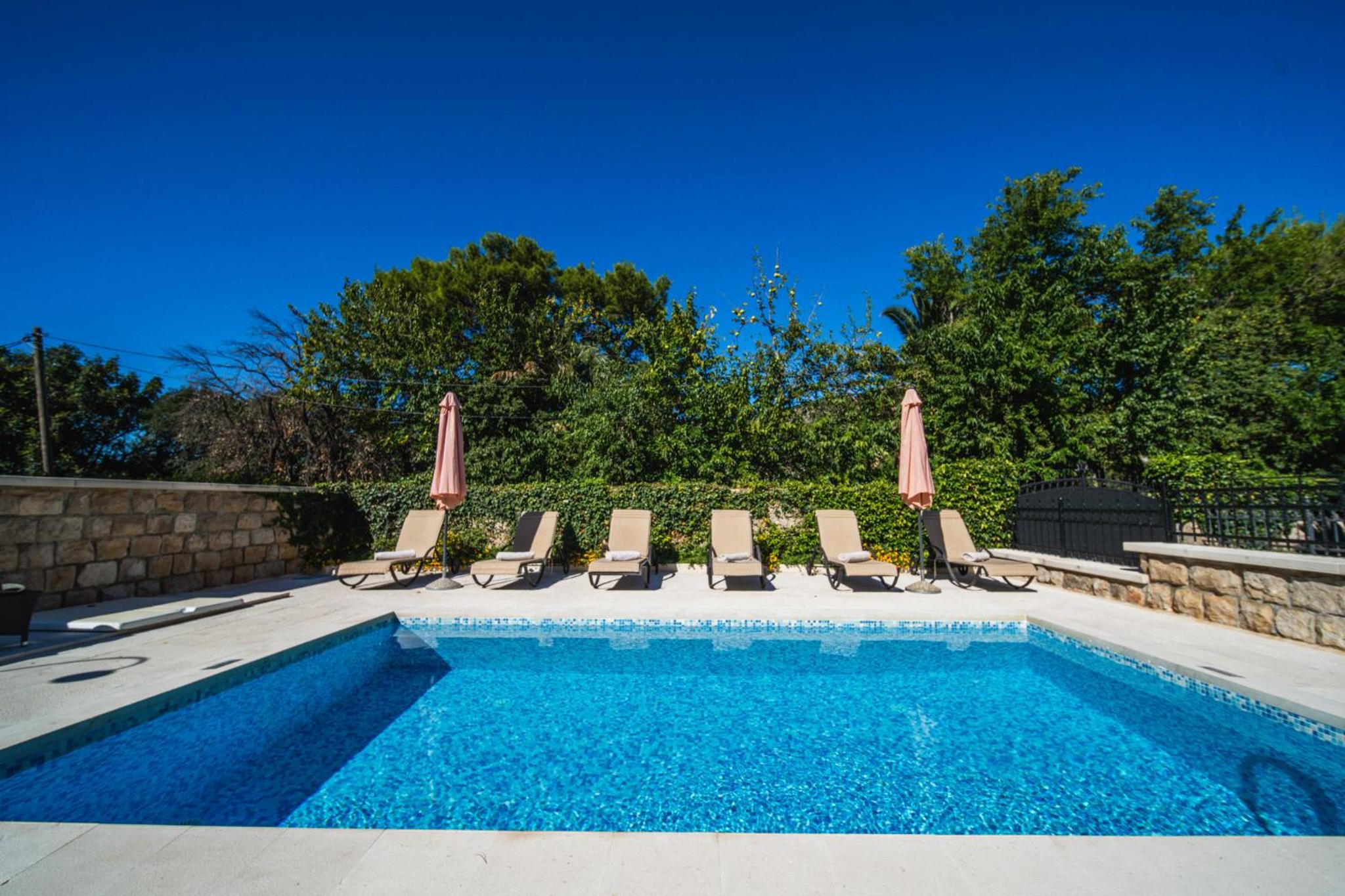 City Beach Villa with Pool and Sea View