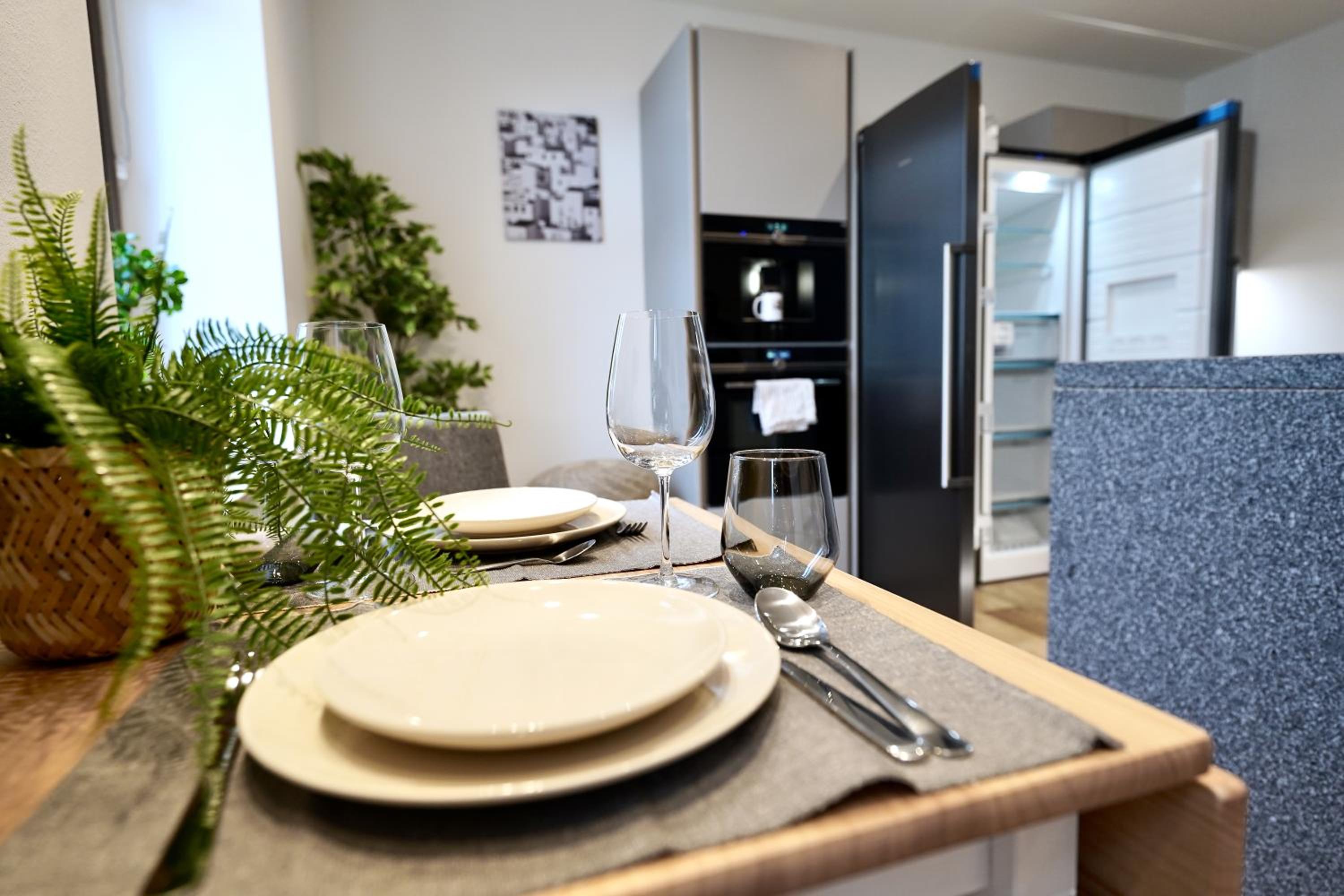 EDLER WOHNRAUM Schloßteich-Suite 3 SZ mit zwei Balkonen, Kaffeevollautomat, Kamin, Klima, Lift & zwei Parkplätzen