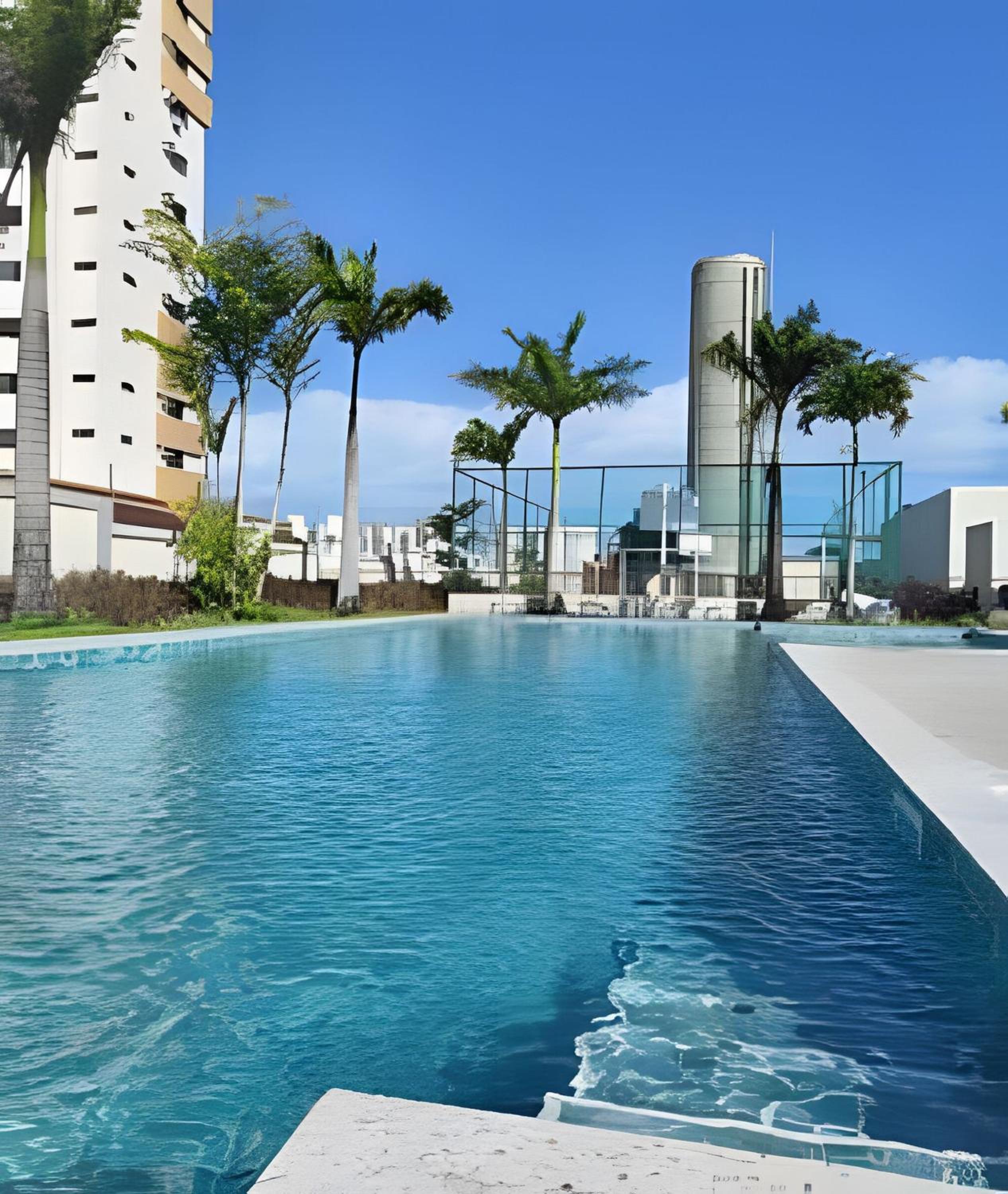 Apartamento na praia, 2 quartos e área de lazer