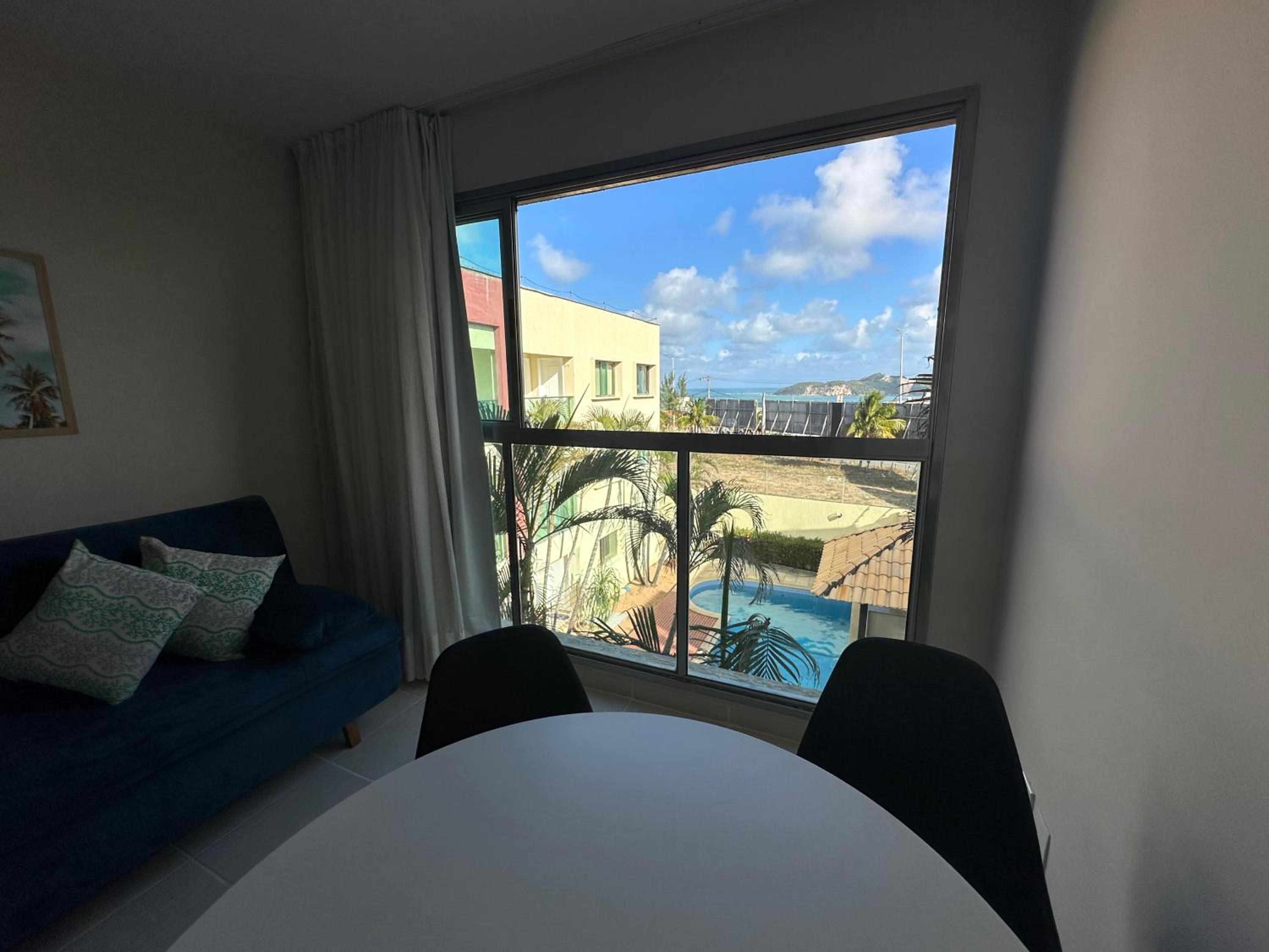Flat PontaNegra com Piscina e vista para o Morro do Careca