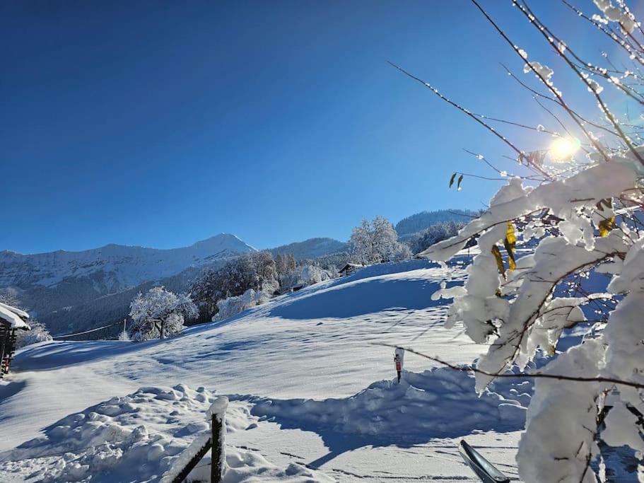 Panoramablick auf See und Berge