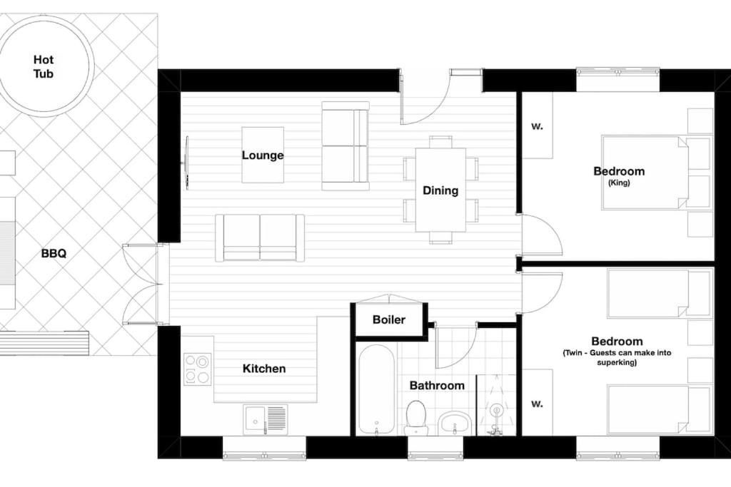 Ashenhurst, woodland lodge with hot tub for 4 view 2
