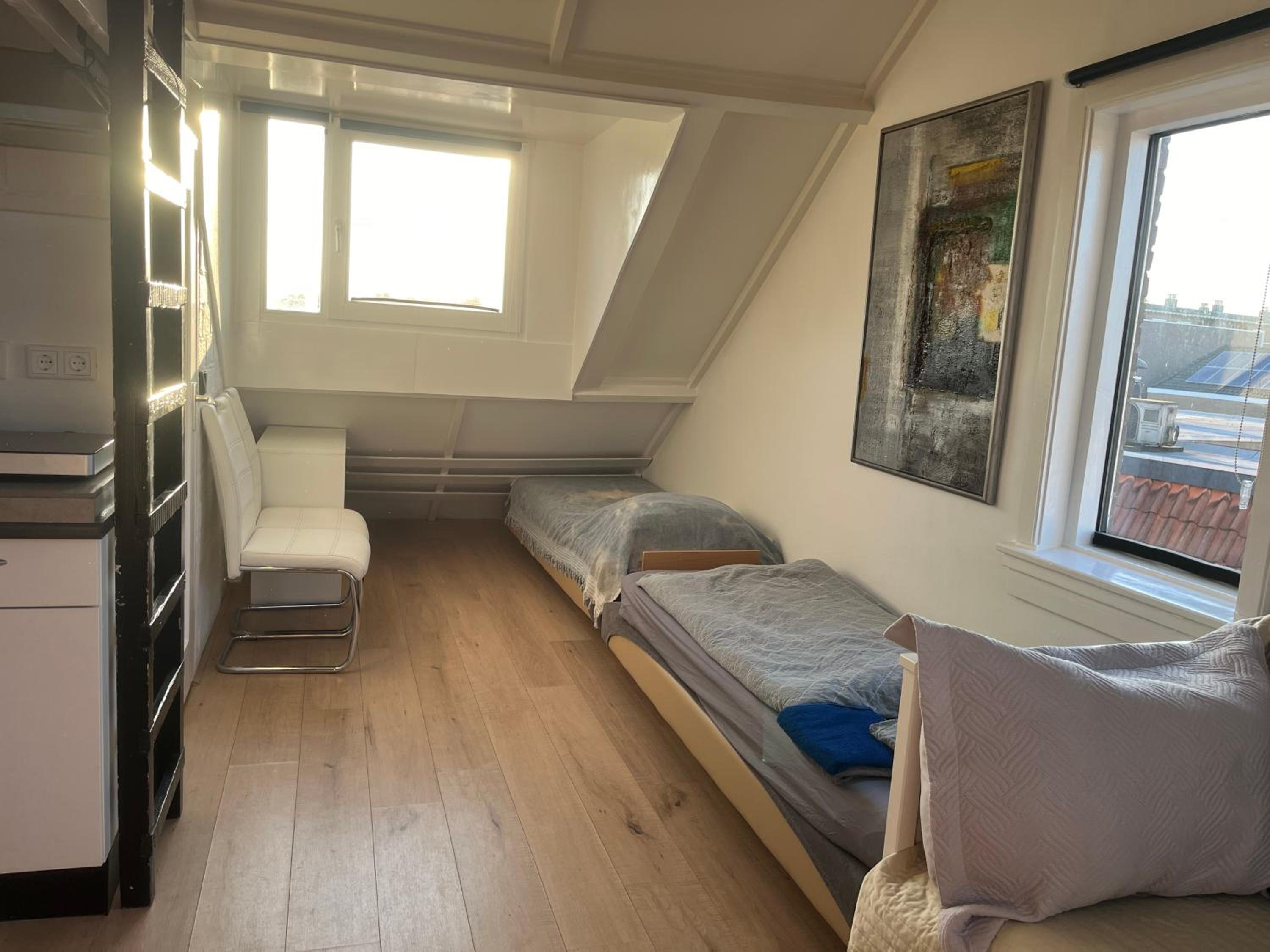 Zolderstudio dichtbij Goffert met eigen badkamer en WC, eigen keuken, eigen ingang view 3