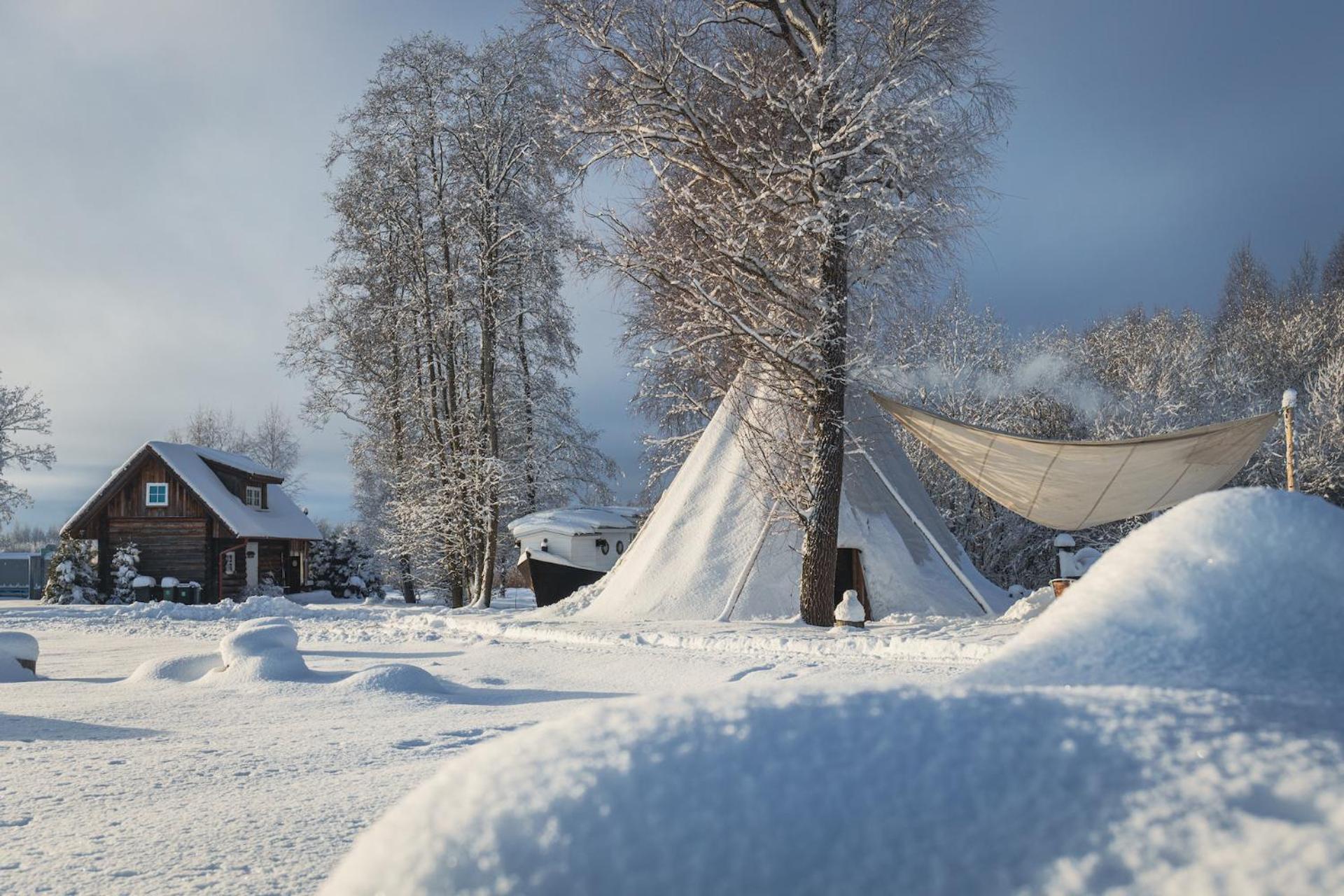 Eco houses with a hot tub and sauna