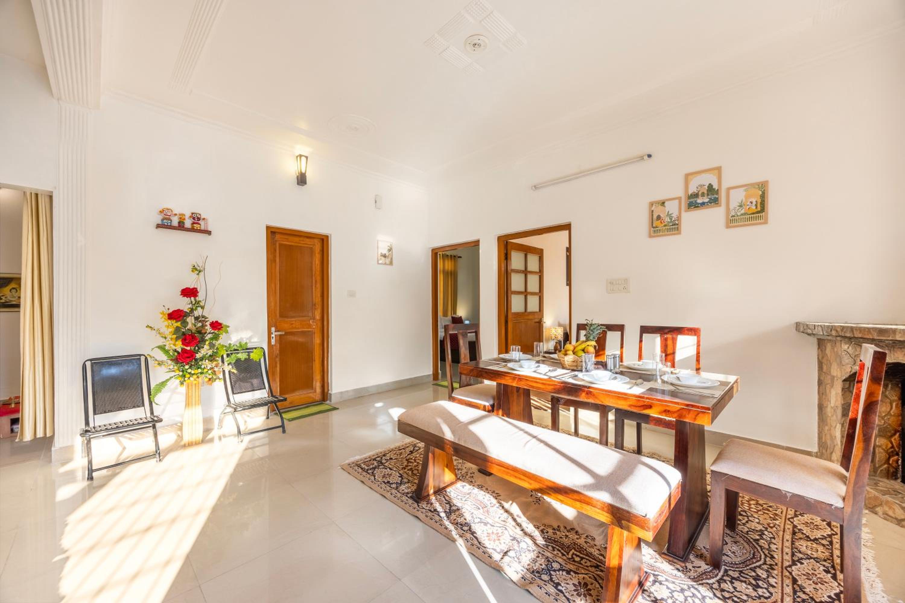 Alaya Stays Rose 3BHK Cottage Fenced by Hills with Fireplace view 2